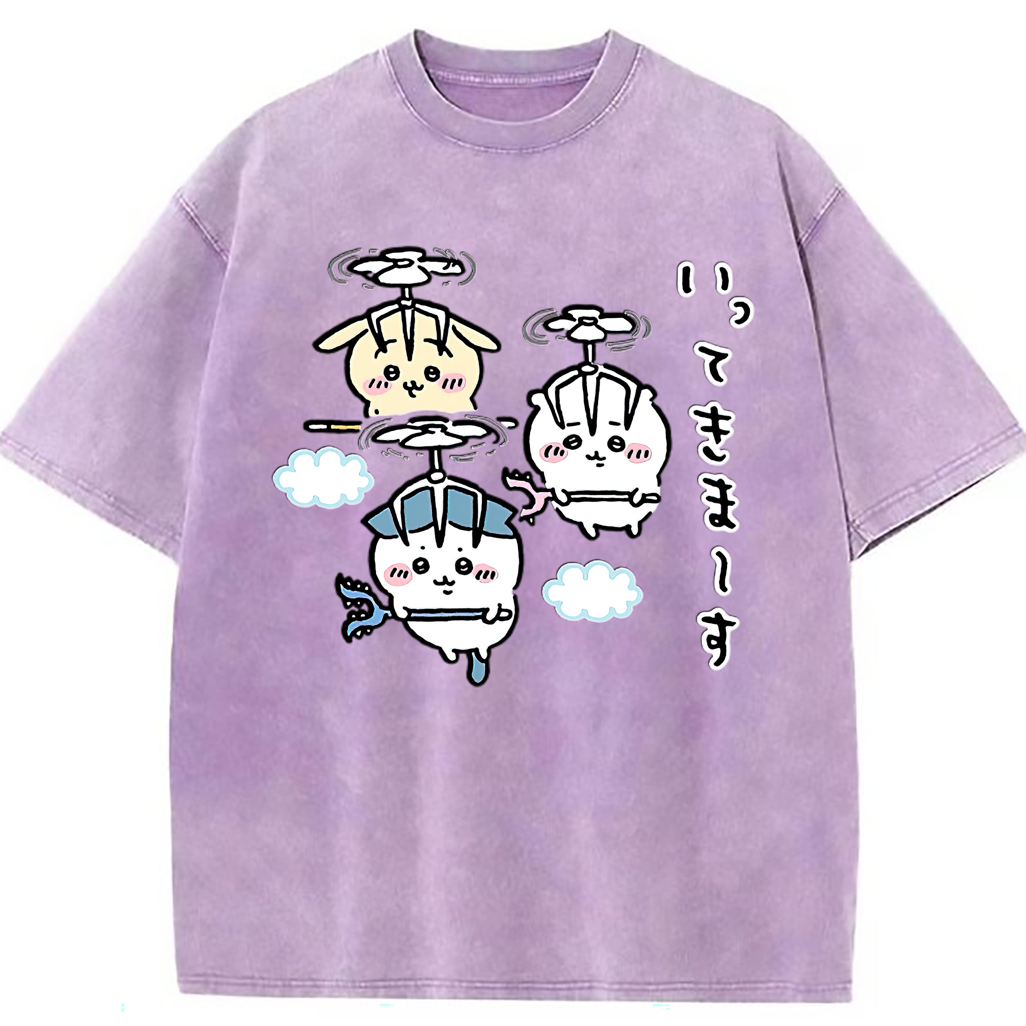 （画像用） ちいかわ ちいかわ Chii-kawa chiikawa 綿100% ヴィンテージ風 半袖Tシャツ（フロントプリント）