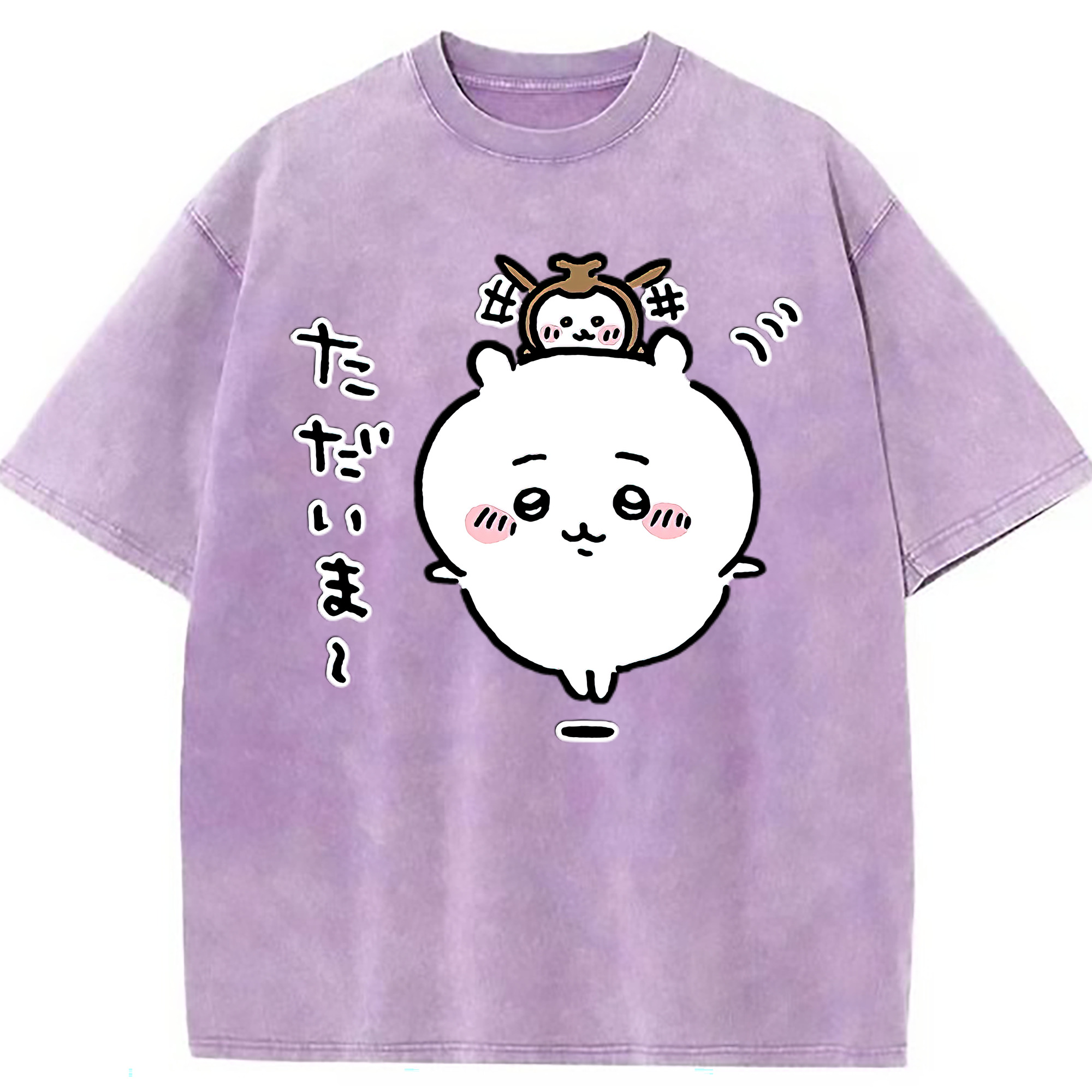 （画像用） ちいかわ ちいかわ Chii-kawa chiikawa 綿100% ヴィンテージ風 半袖Tシャツ（フロントプリント）