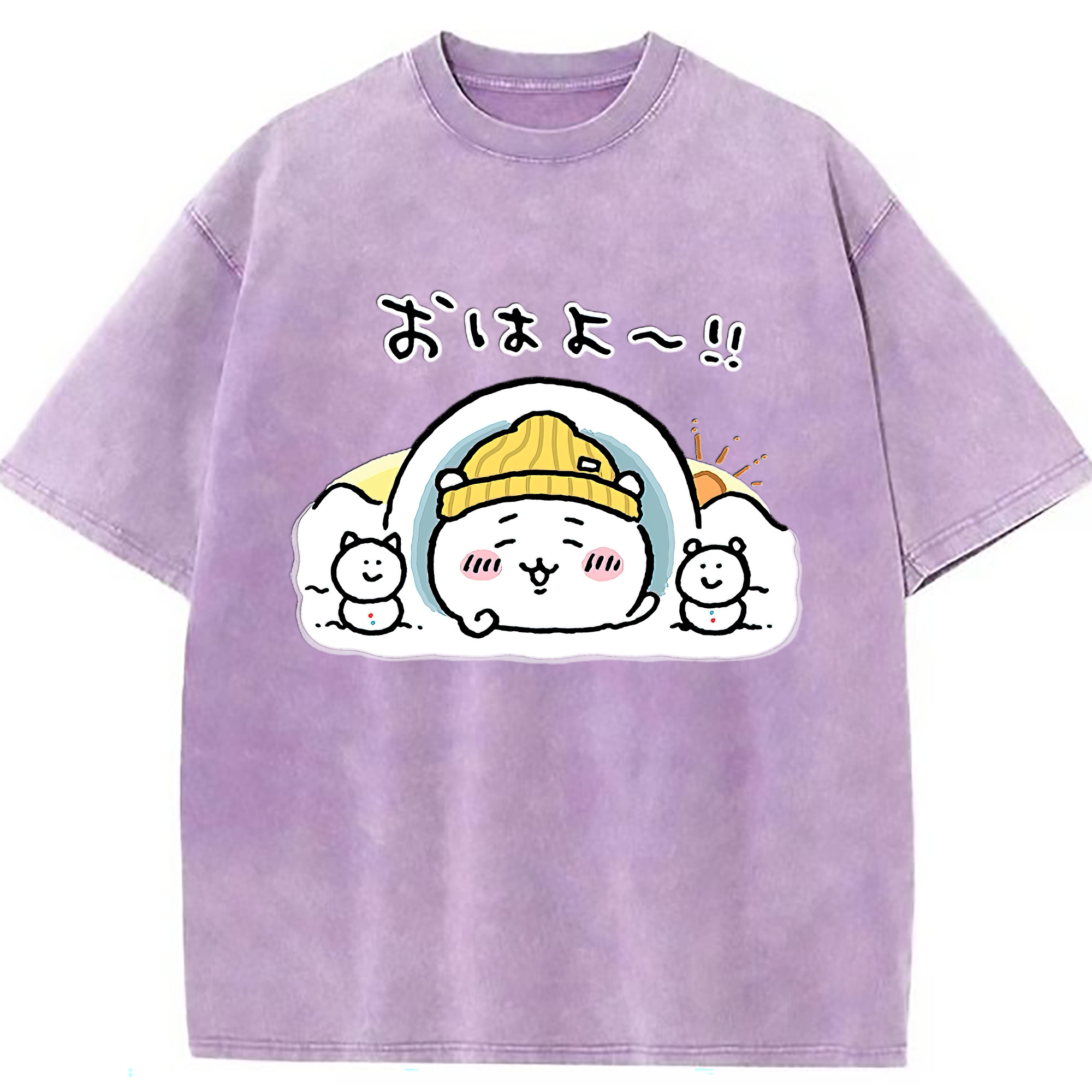 （画像用） ちいかわ ちいかわ Chii-kawa chiikawa 綿100% ヴィンテージ風 半袖Tシャツ（フロントプリント）