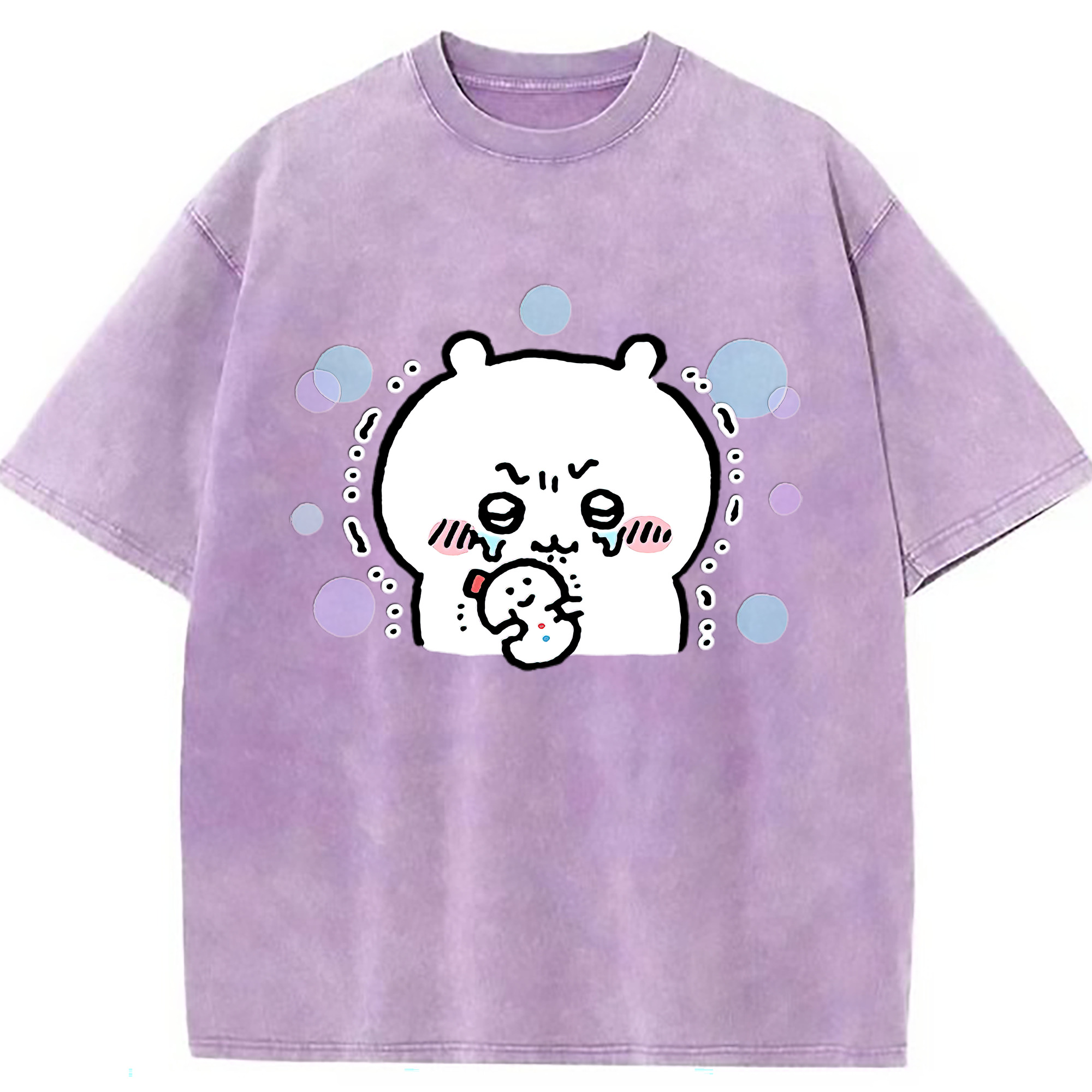 （画像用） ちいかわ ちいかわ Chii-kawa chiikawa 綿100% ヴィンテージ風 半袖Tシャツ（フロントプリント）