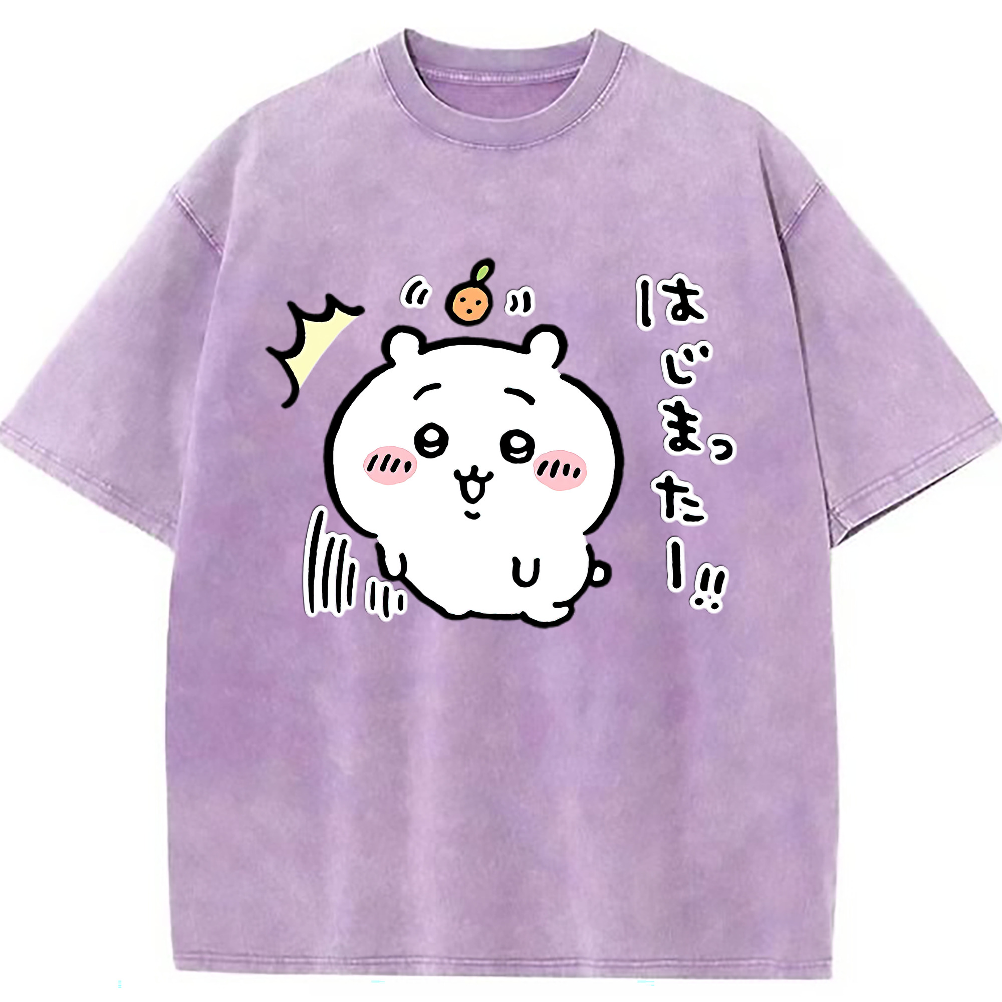（画像用） ちいかわ ちいかわ Chii-kawa chiikawa 綿100% ヴィンテージ風 半袖Tシャツ（フロントプリント）