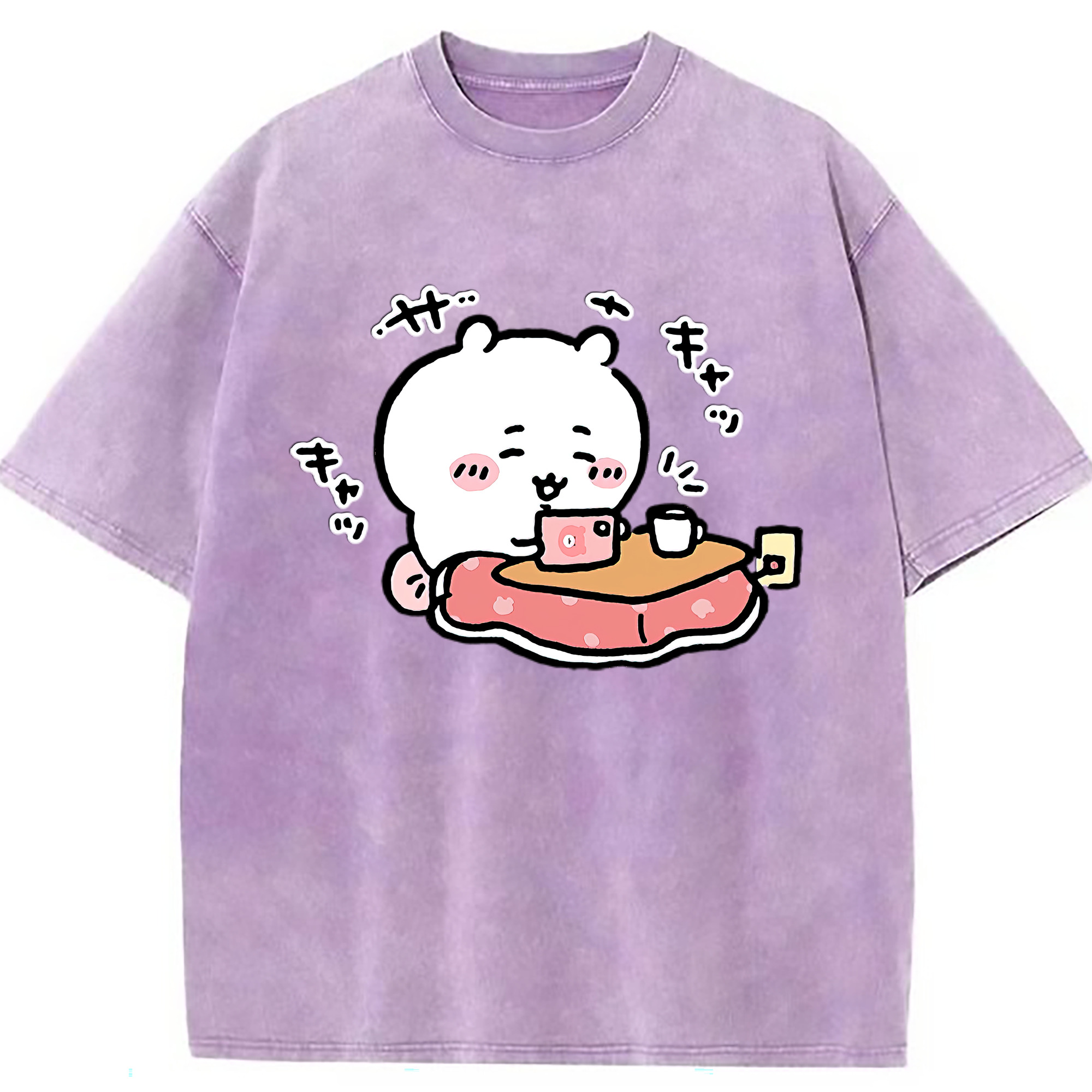 （画像用） ちいかわ ちいかわ Chii-kawa chiikawa 綿100% ヴィンテージ風 半袖Tシャツ（フロントプリント）