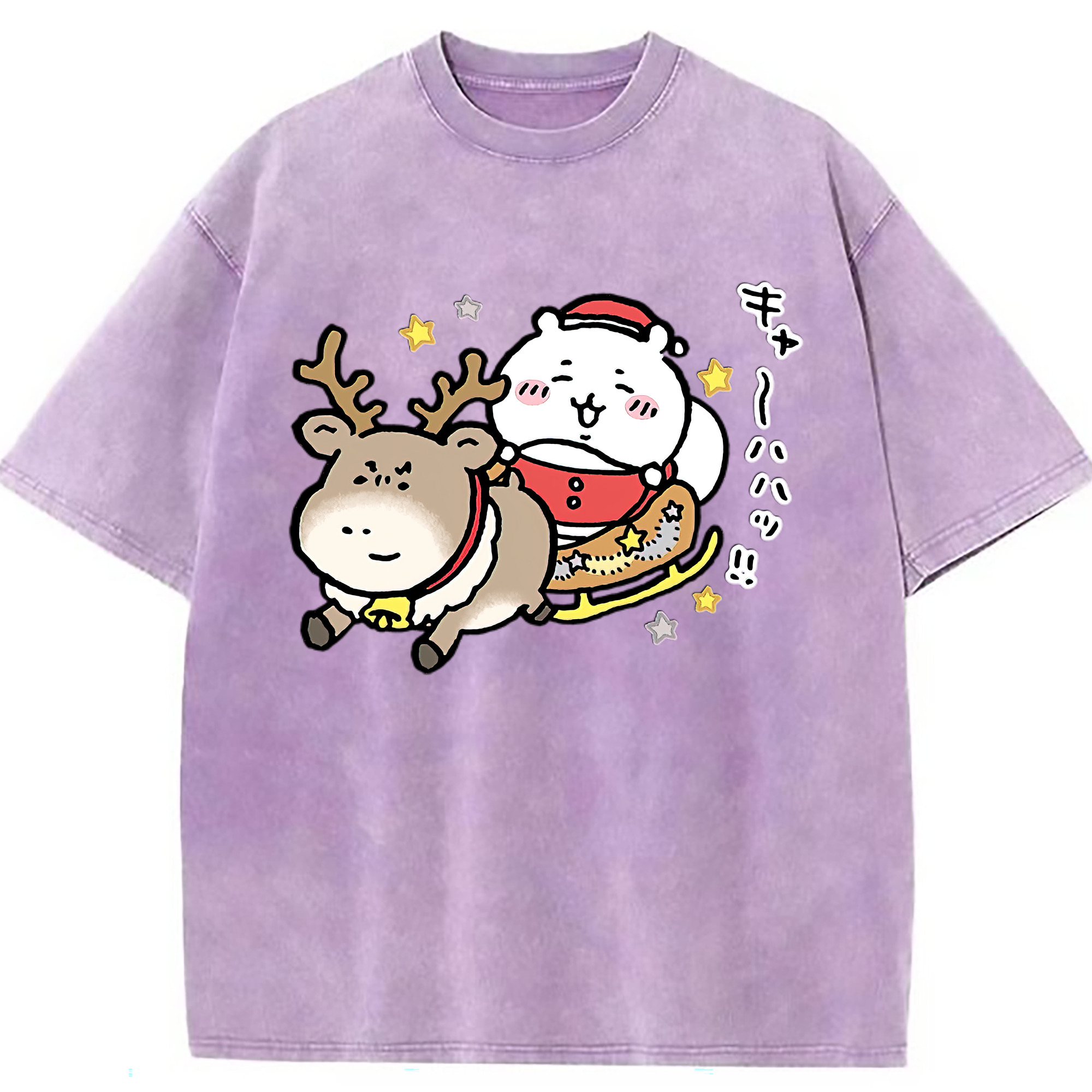 （画像用） ちいかわ ちいかわ Chii-kawa chiikawa 綿100% ヴィンテージ風 半袖Tシャツ（フロントプリント）