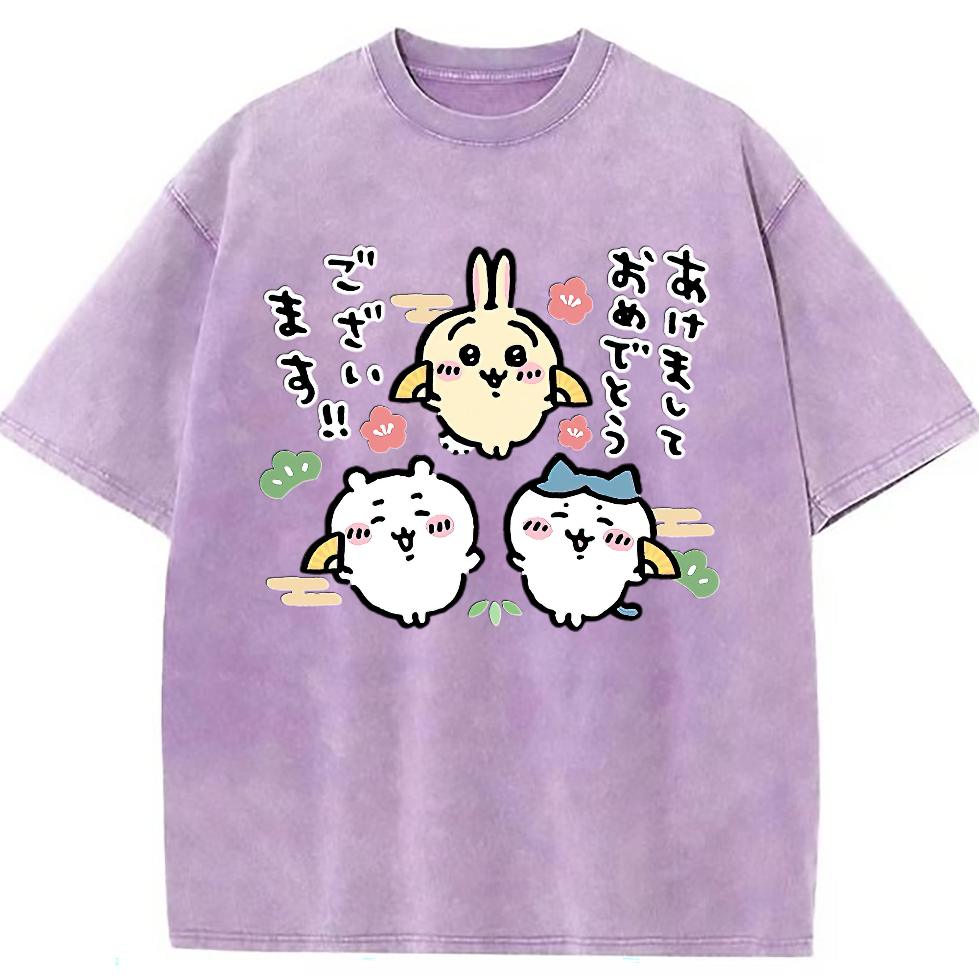 （画像用） ちいかわ ちいかわ Chii-kawa chiikawa 綿100% ヴィンテージ風 半袖Tシャツ（フロントプリント）
