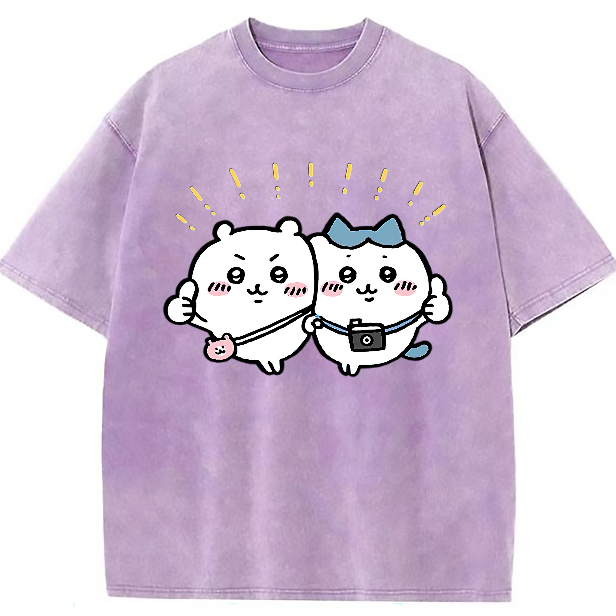 （画像用） ちいかわ ちいかわ Chii-kawa chiikawa 綿100% ヴィンテージ風 半袖Tシャツ（フロントプリント）