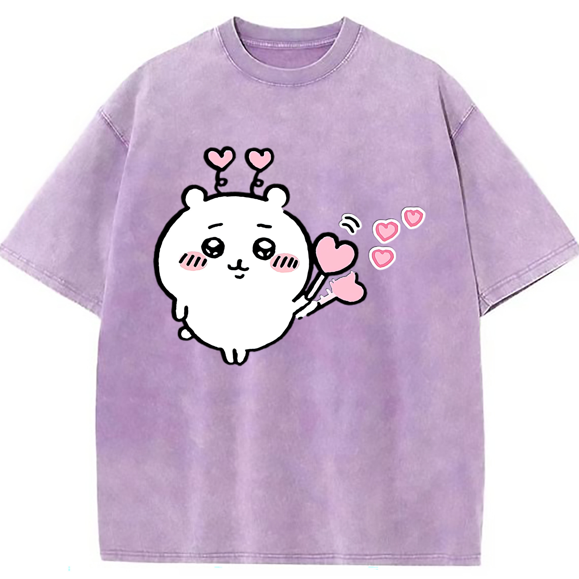 （画像用） ちいかわ ちいかわ Chii-kawa chiikawa 綿100% ヴィンテージ風 半袖Tシャツ（フロントプリント）