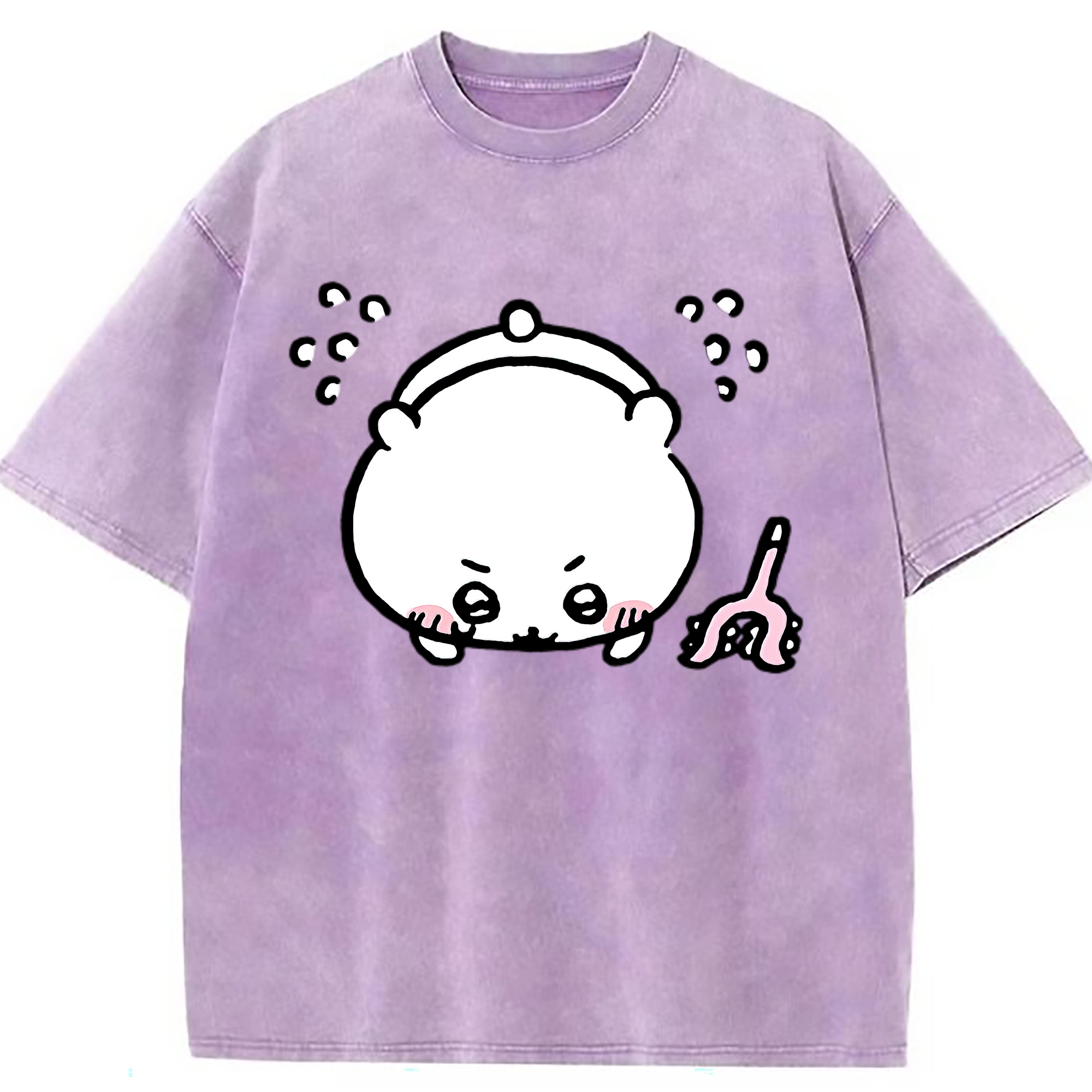 （画像用） ちいかわ ちいかわ Chii-kawa chiikawa 綿100% ヴィンテージ風 半袖Tシャツ（フロントプリント）