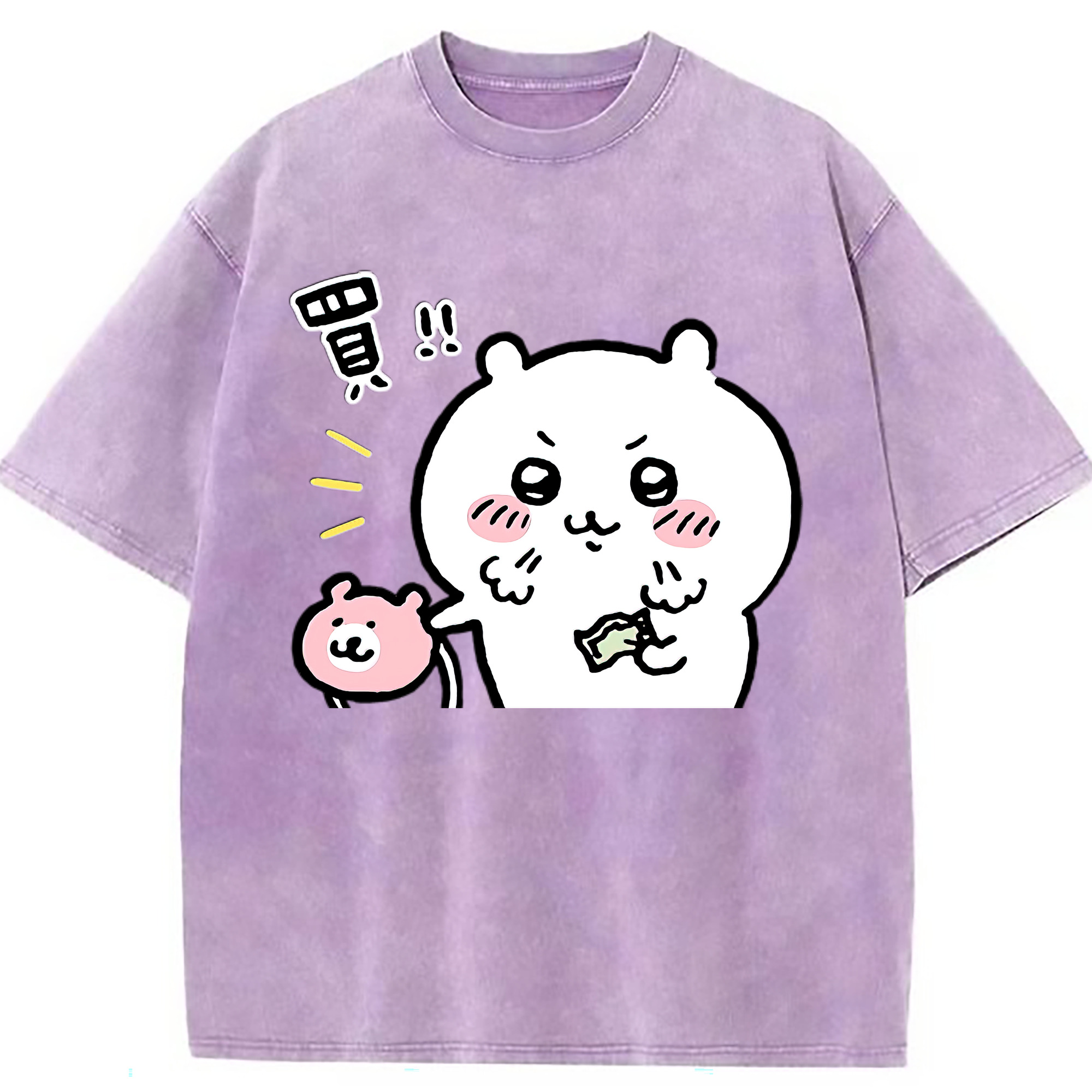 （画像用） ちいかわ ちいかわ Chii-kawa chiikawa 綿100% ヴィンテージ風 半袖Tシャツ（フロントプリント）