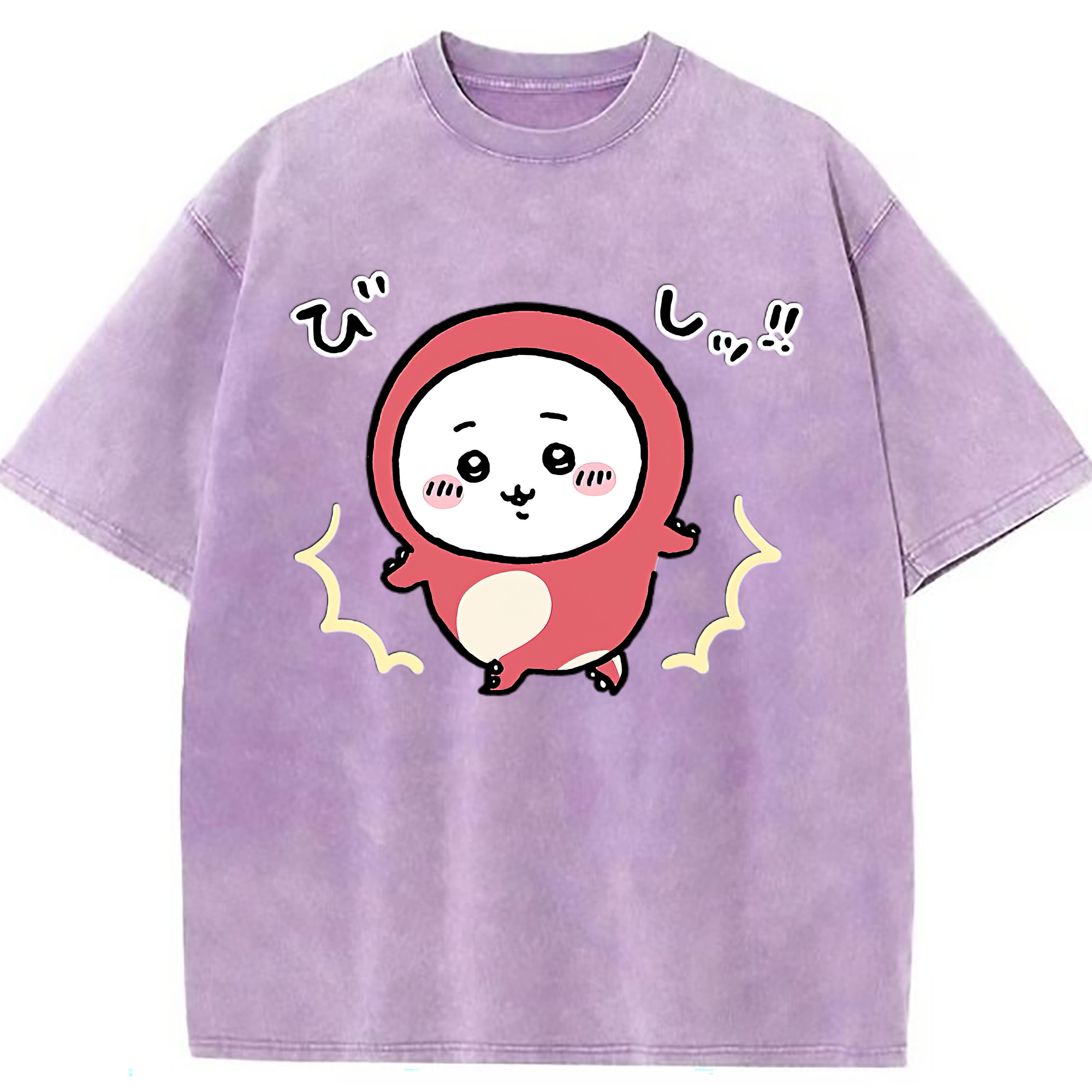 （画像用） ちいかわ ちいかわ Chii-kawa chiikawa 綿100% ヴィンテージ風 半袖Tシャツ（フロントプリント）