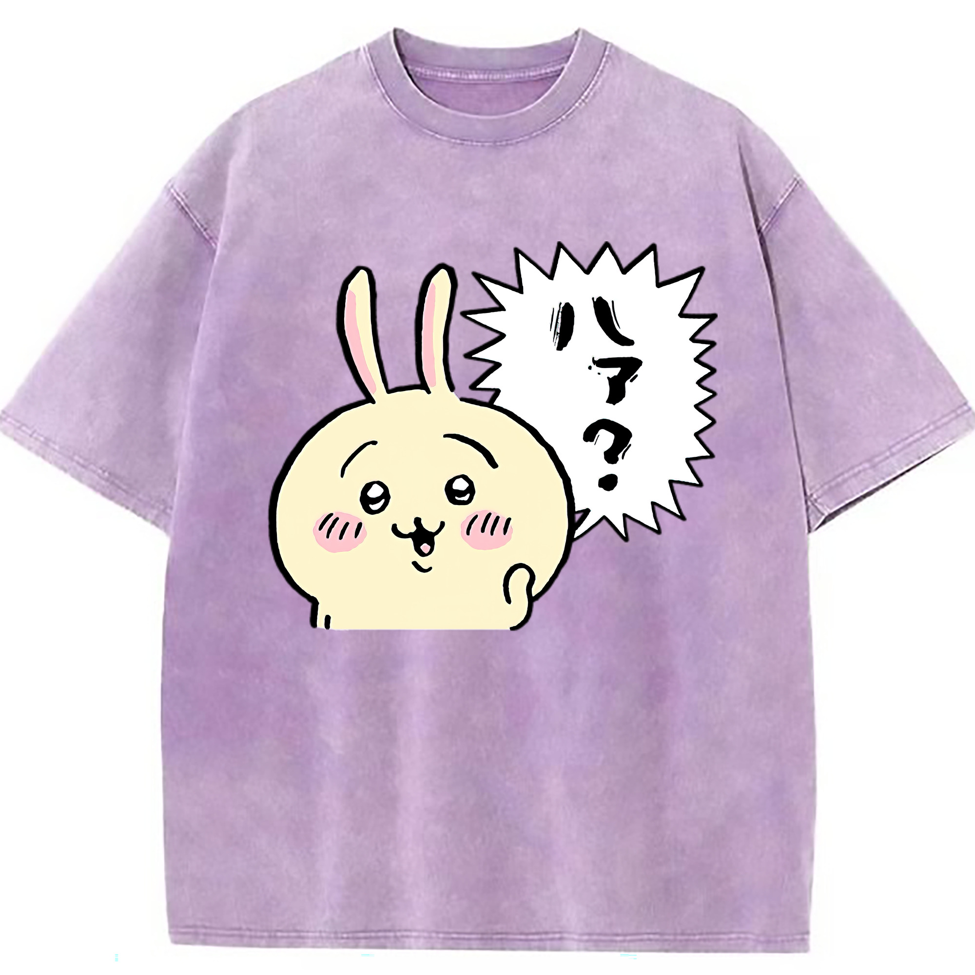 （画像用） ちいかわ うさぎ Chii-kawa usagi 綿100% ヴィンテージ風 半袖Tシャツ（フロントプリント）