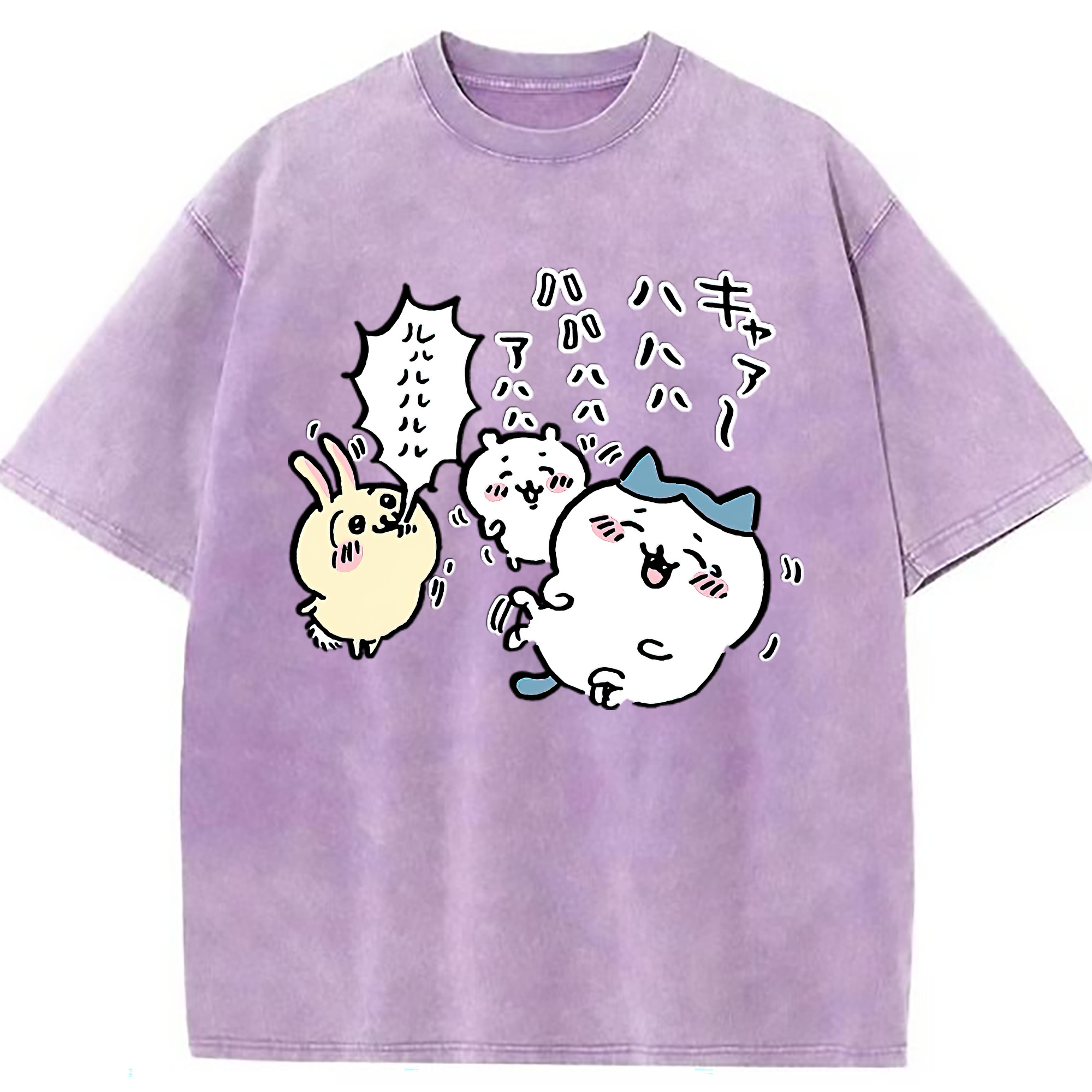 （画像用） ちいかわ うさぎ Chii-kawa usagi 綿100% ヴィンテージ風 半袖Tシャツ（フロントプリント）