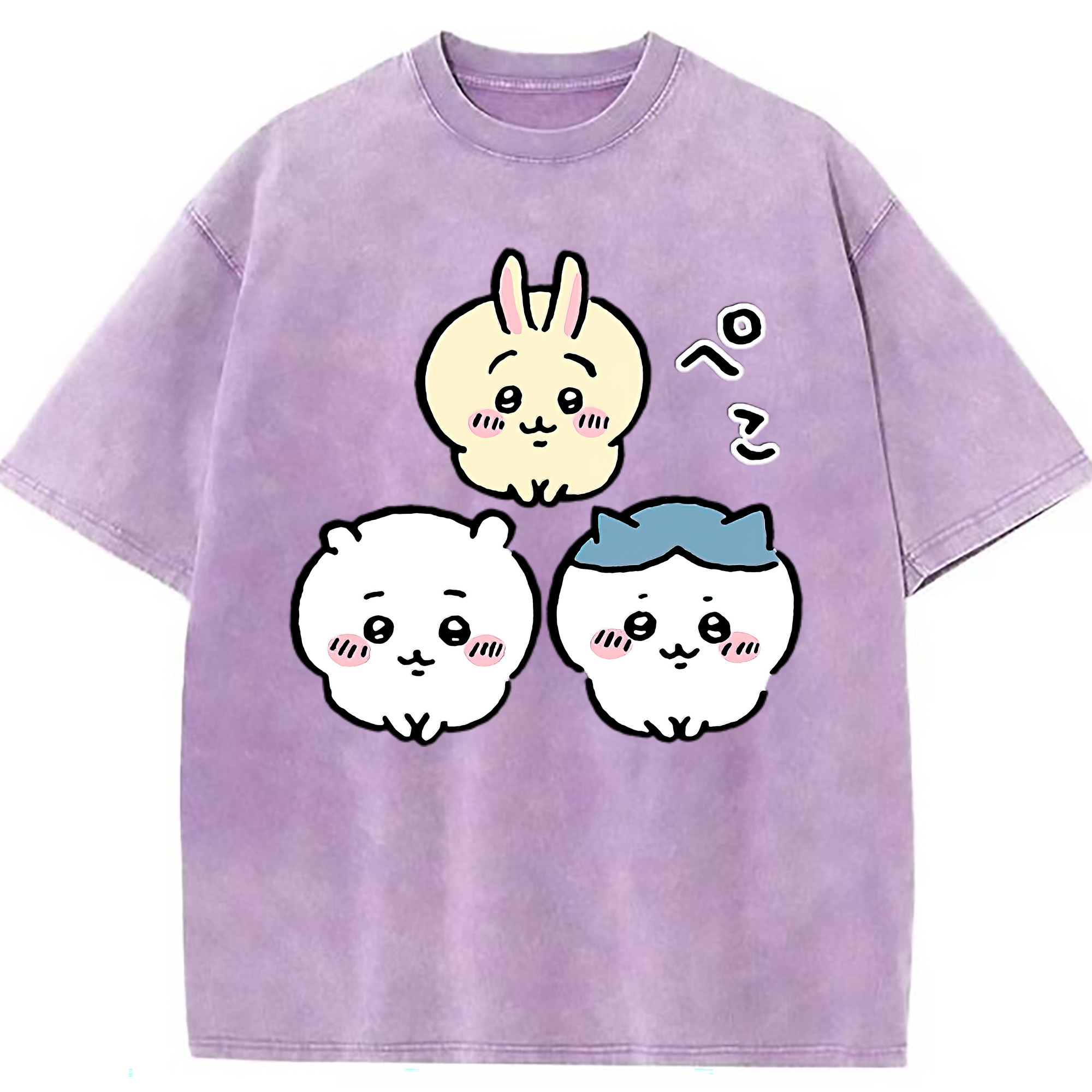 （画像用） ちいかわ うさぎ Chii-kawa usagi 綿100% ヴィンテージ風 半袖Tシャツ（フロントプリント）