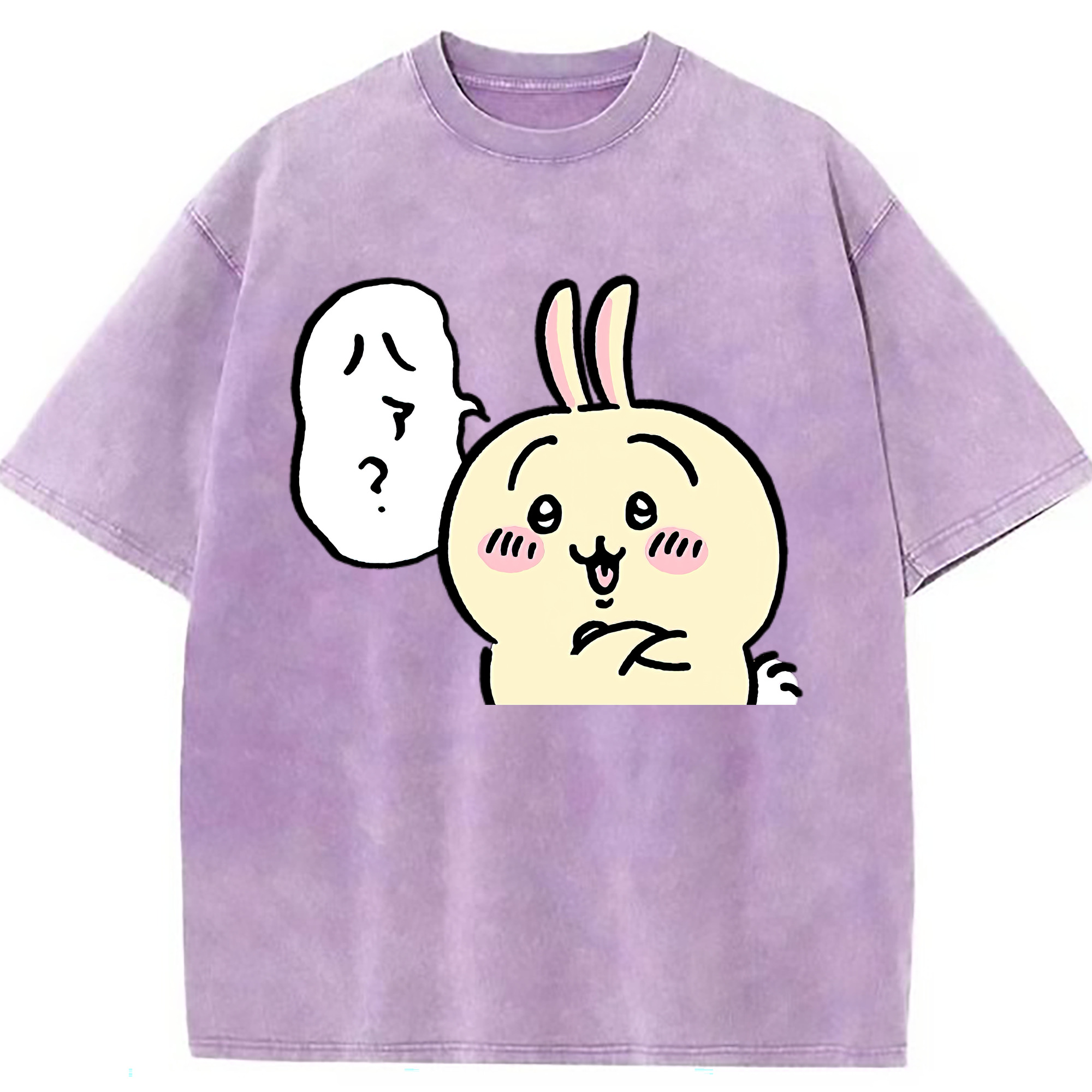 （画像用） ちいかわ うさぎ Chii-kawa usagi 綿100% ヴィンテージ風 半袖Tシャツ（フロントプリント）