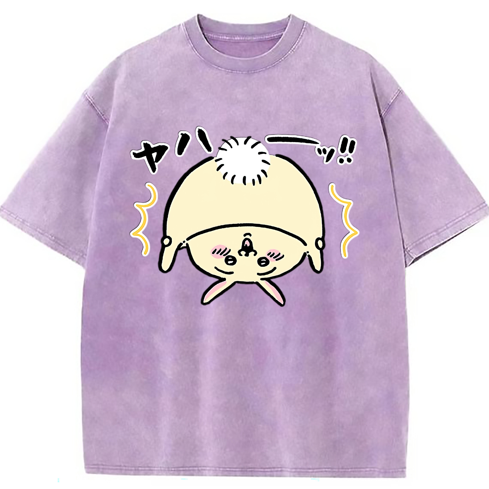（画像用） ちいかわ うさぎ Chii-kawa usagi 綿100% ヴィンテージ風 半袖Tシャツ（フロントプリント）