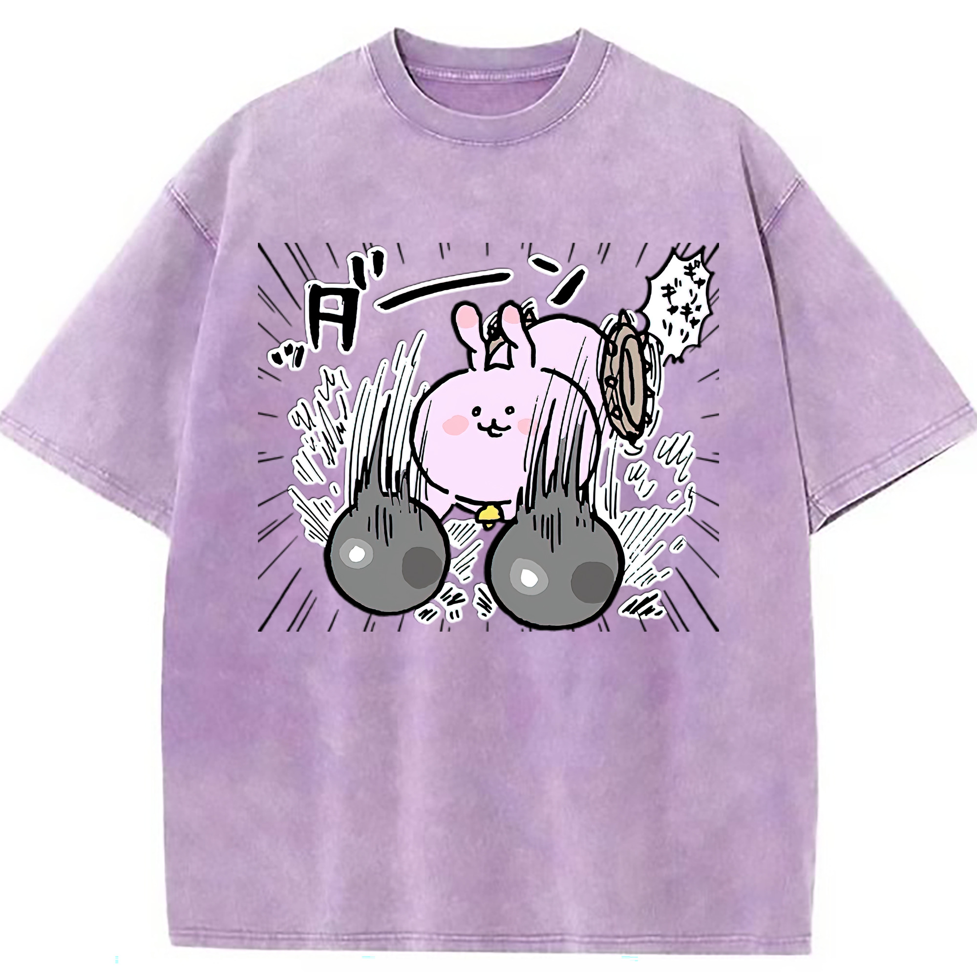 （画像用） ちいかわ うさぎ Chii-kawa usagi 綿100% ヴィンテージ風 半袖Tシャツ（フロントプリント）