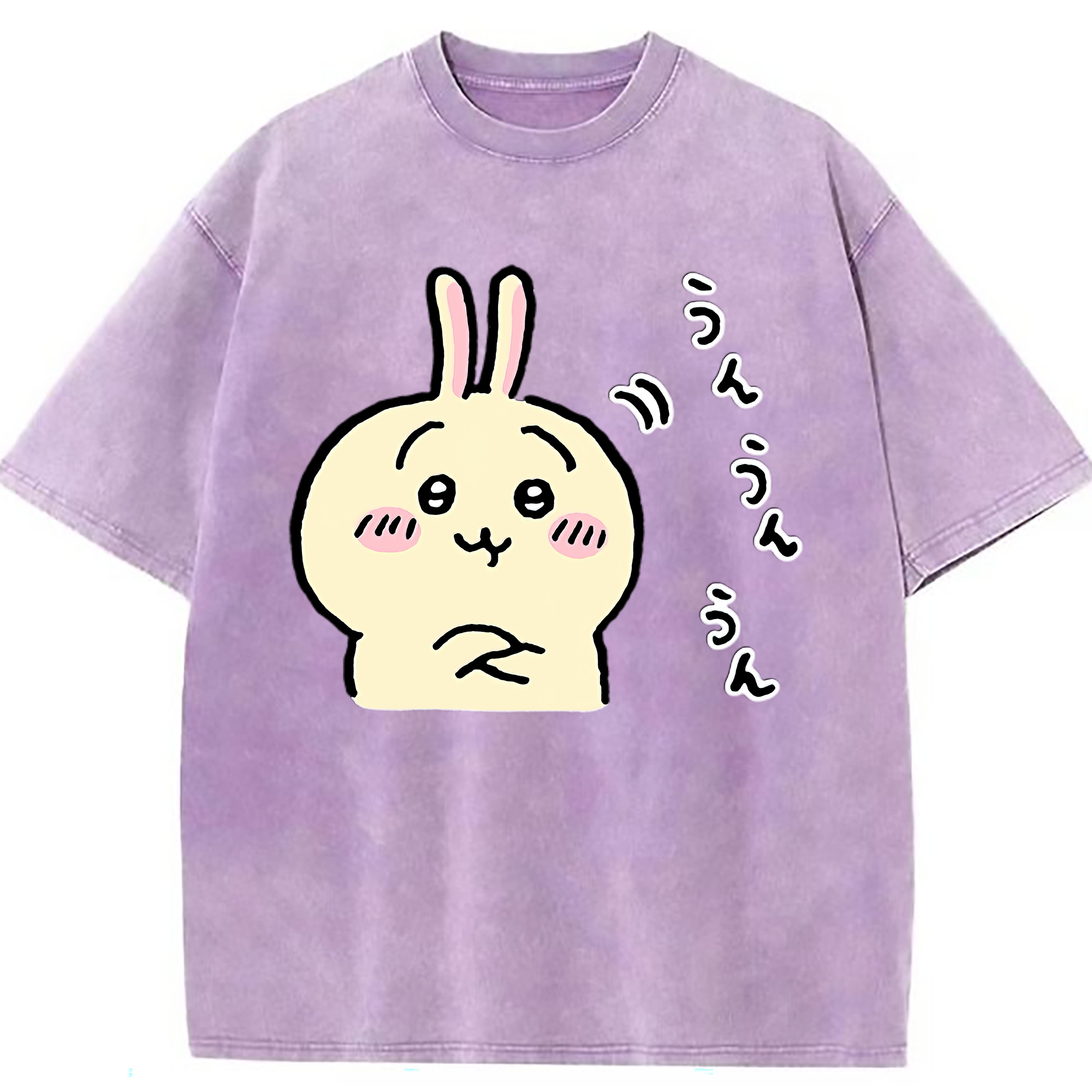 （画像用） ちいかわ うさぎ Chii-kawa usagi 綿100% ヴィンテージ風 半袖Tシャツ（フロントプリント）