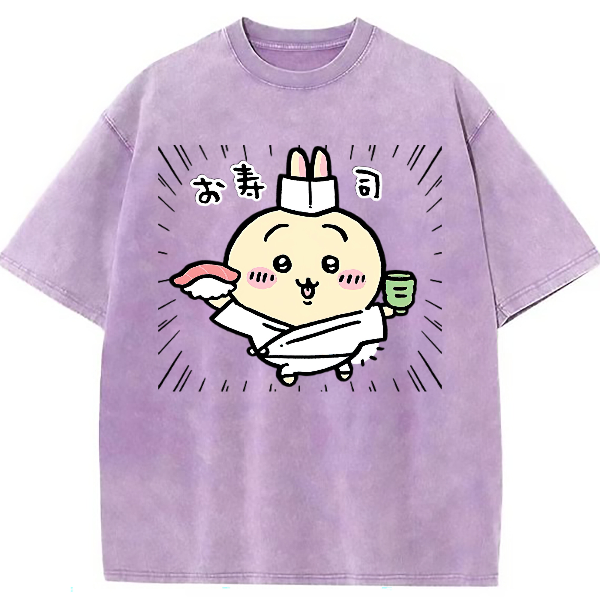 （画像用） ちいかわ うさぎ Chii-kawa usagi 綿100% ヴィンテージ風 半袖Tシャツ（フロントプリント）