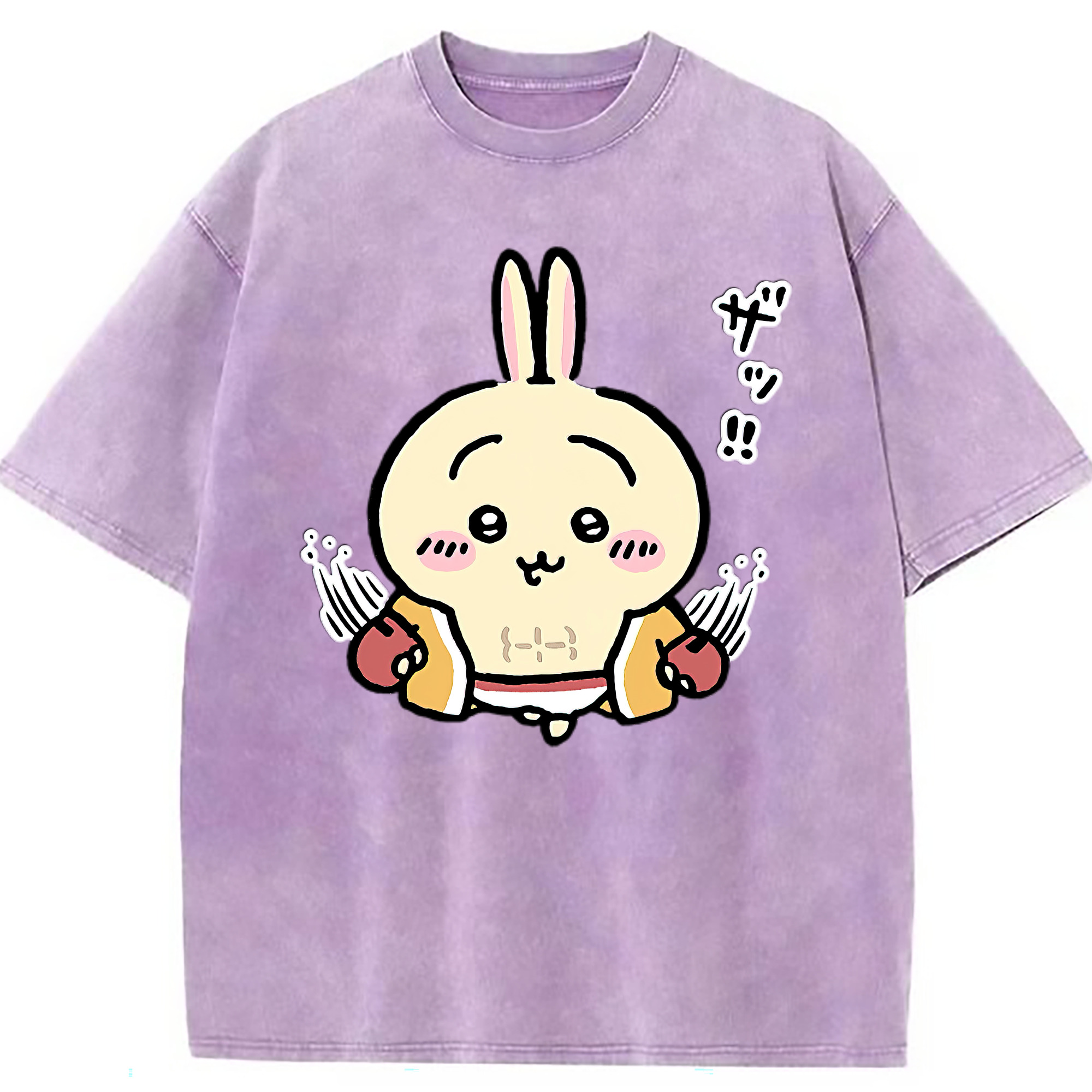 （画像用） ちいかわ うさぎ Chii-kawa usagi 綿100% ヴィンテージ風 半袖Tシャツ（フロントプリント）