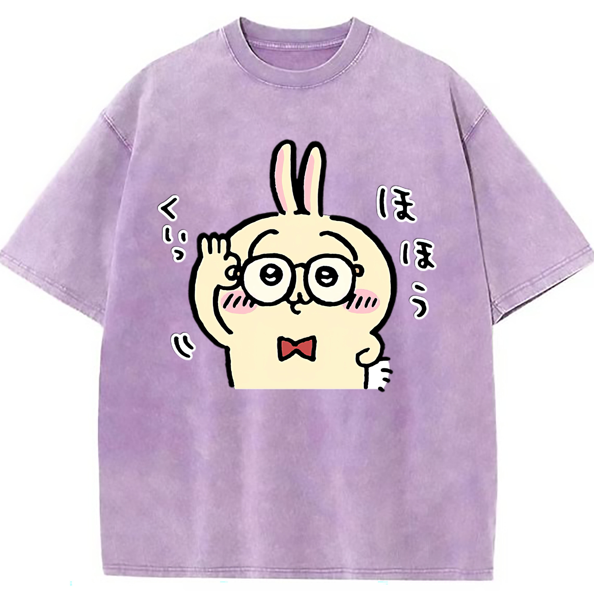 （画像用） ちいかわ うさぎ Chii-kawa usagi 綿100% ヴィンテージ風 半袖Tシャツ（フロントプリント）