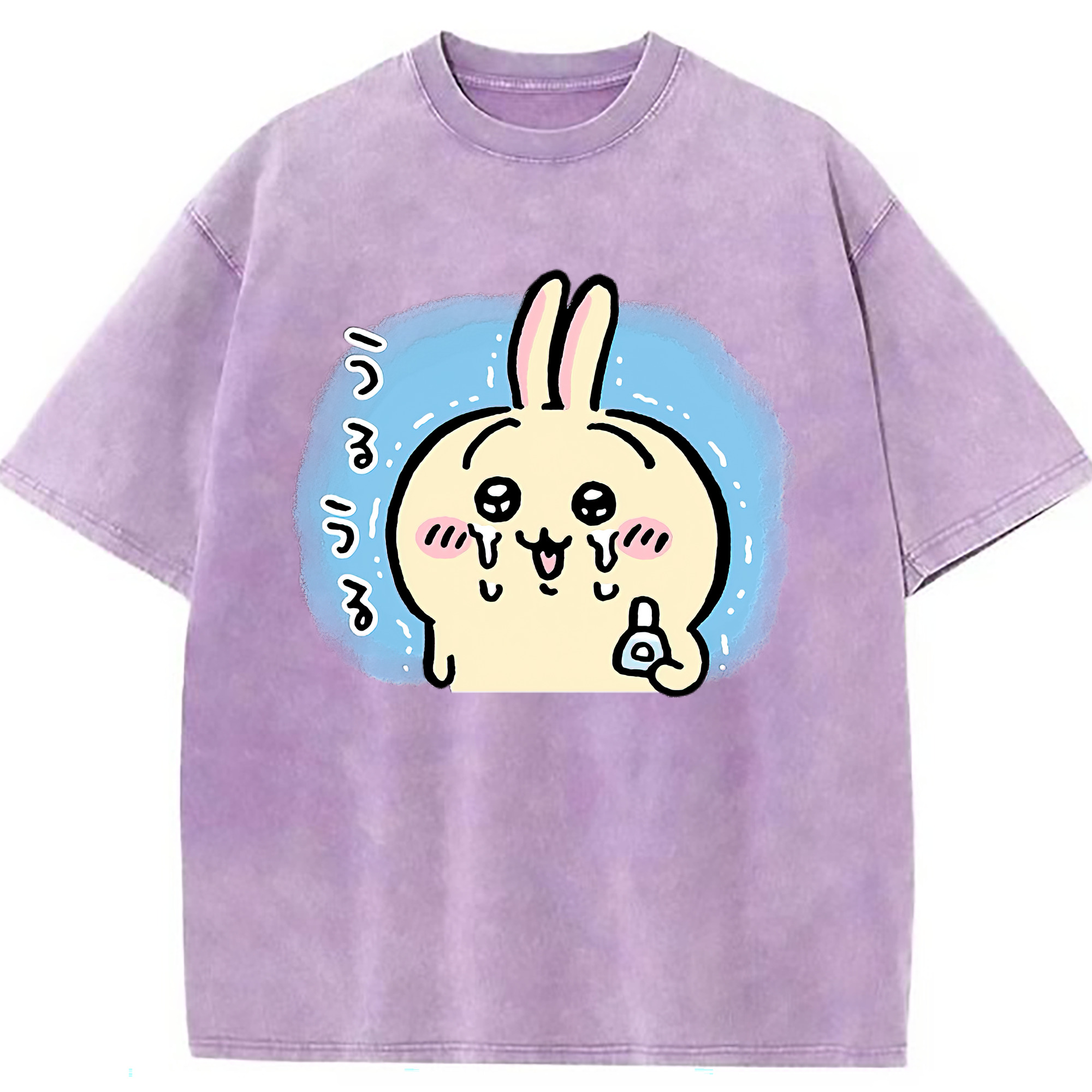 （画像用） ちいかわ うさぎ Chii-kawa usagi 綿100% ヴィンテージ風 半袖Tシャツ（フロントプリント）