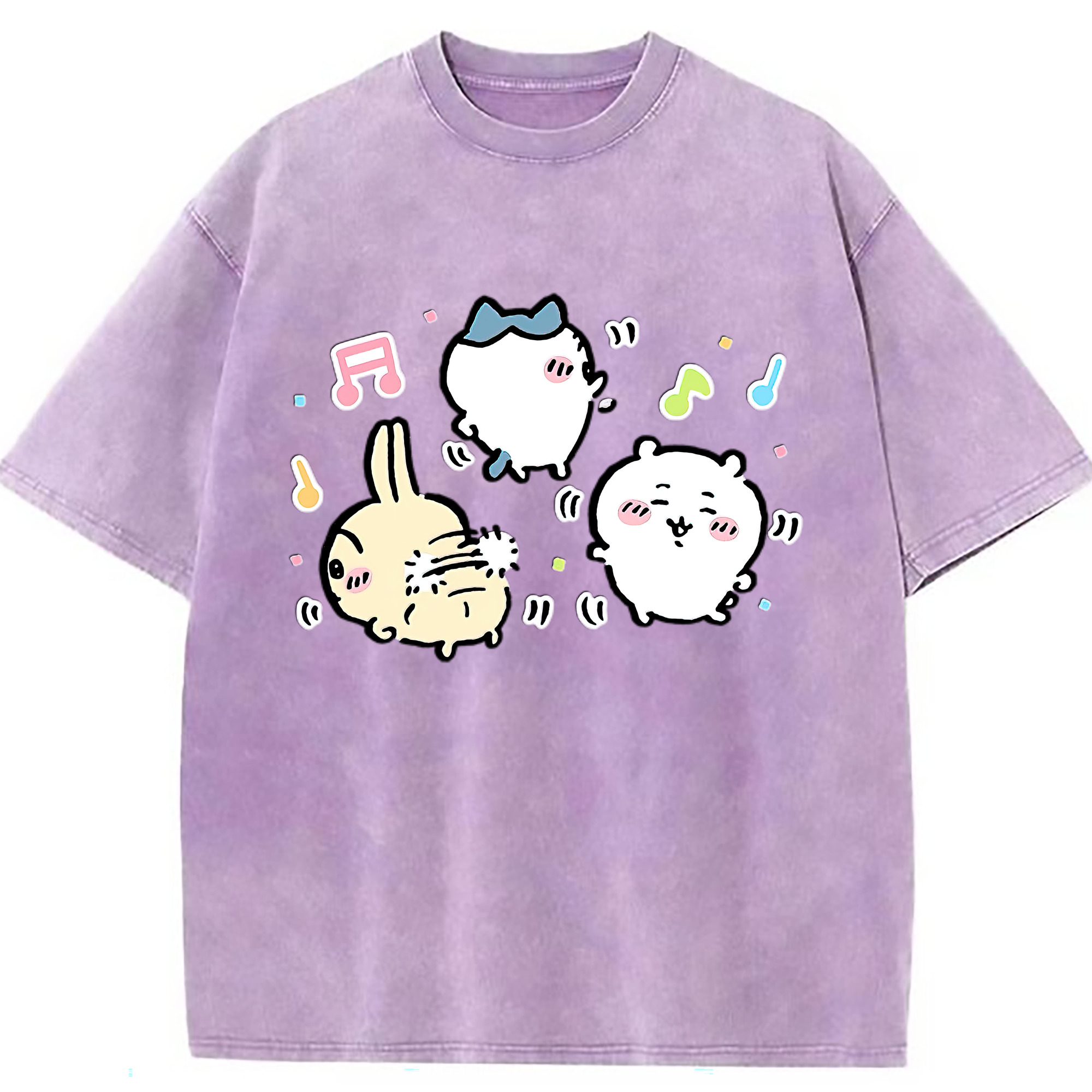 （画像用） ちいかわ うさぎ Chii-kawa usagi 綿100% ヴィンテージ風 半袖Tシャツ（フロントプリント）