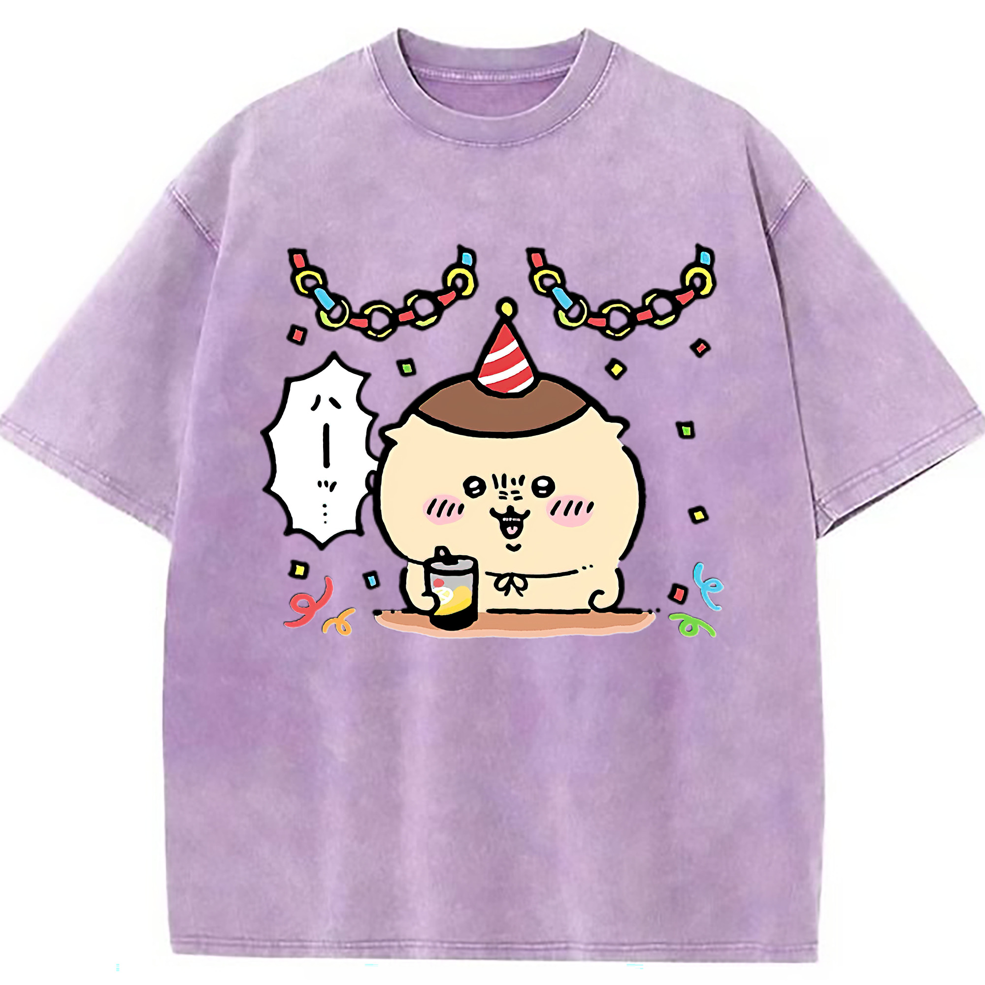 （画像用） ちいかわ くりまんじゅう Chii-kawa kuri manjū 綿100% ヴィンテージ風 半袖Tシャツ（フロントプリント）
