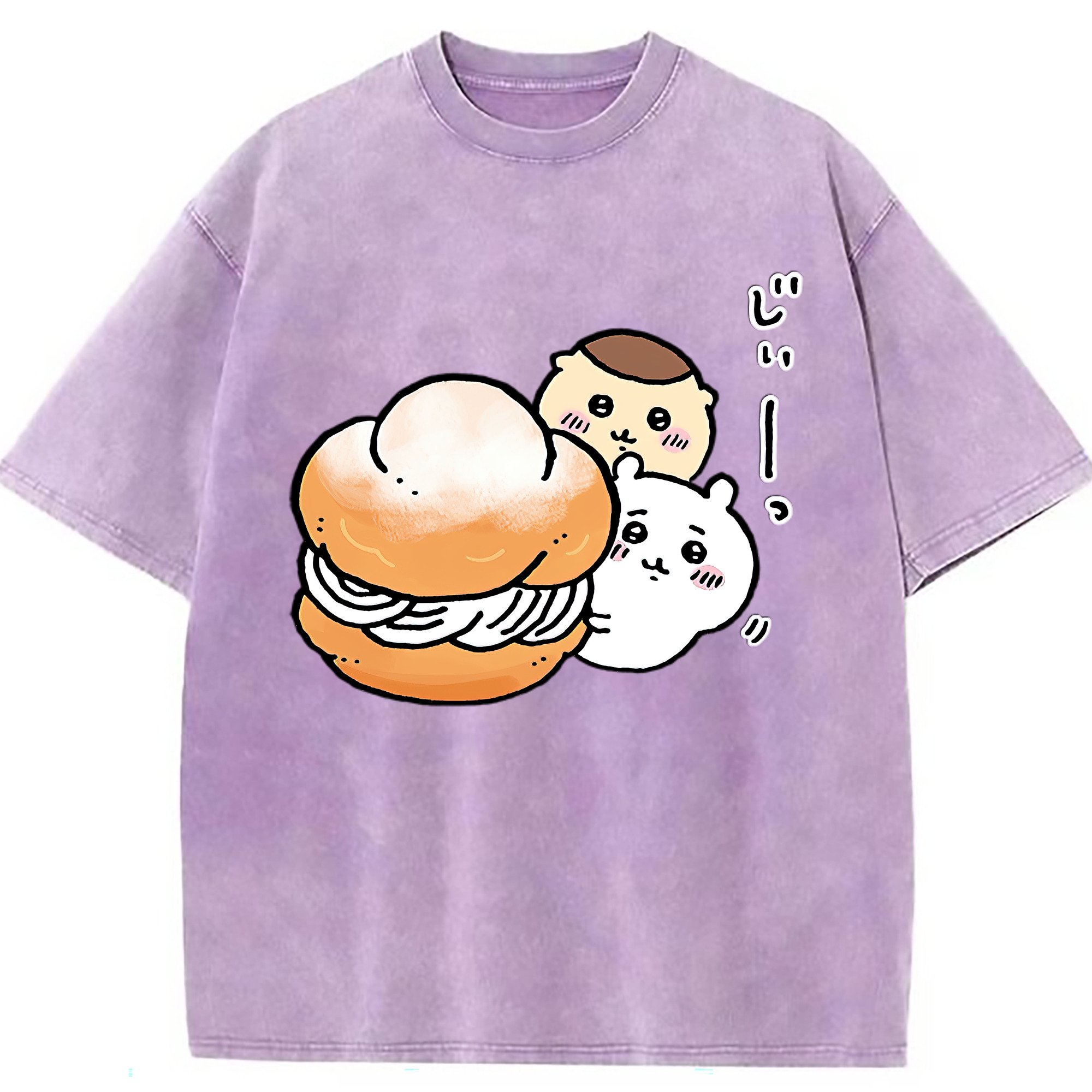 （画像用） ちいかわ くりまんじゅう Chii-kawa kuri manjū 綿100% ヴィンテージ風 半袖Tシャツ（フロントプリント）
