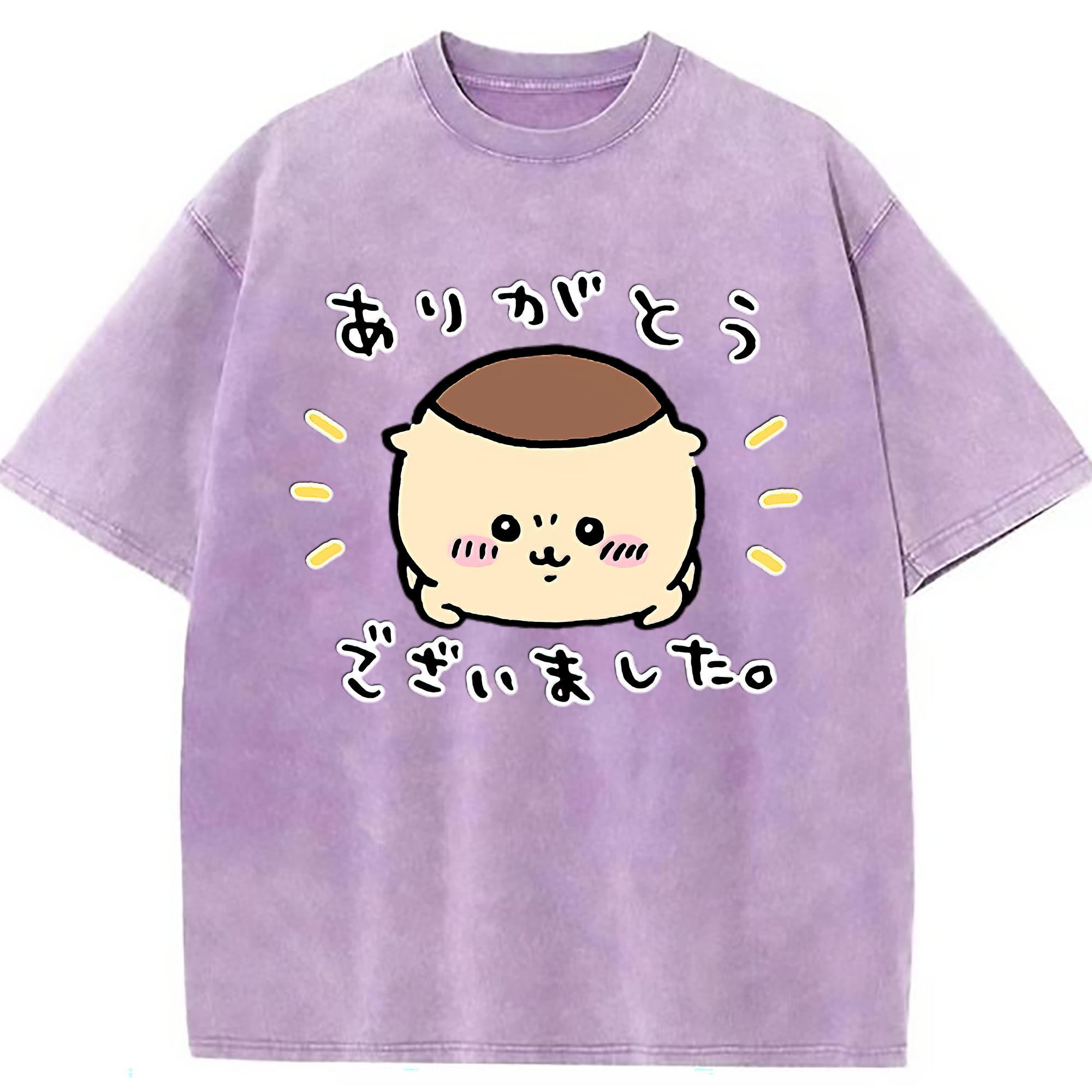 （画像用） ちいかわ くりまんじゅう Chii-kawa kuri manjū 綿100% ヴィンテージ風 半袖Tシャツ（フロントプリント）