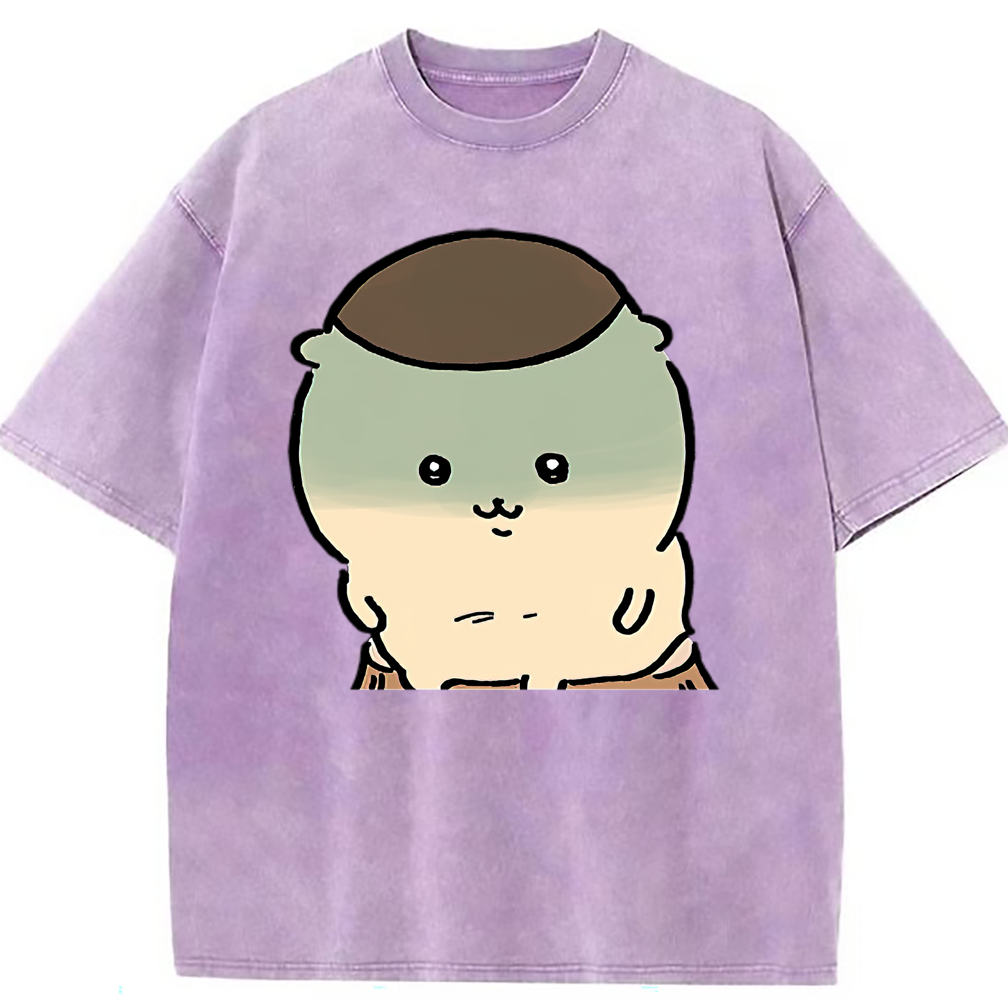 （画像用） ちいかわ くりまんじゅう Chii-kawa kuri manjū 綿100% ヴィンテージ風 半袖Tシャツ（フロントプリント）