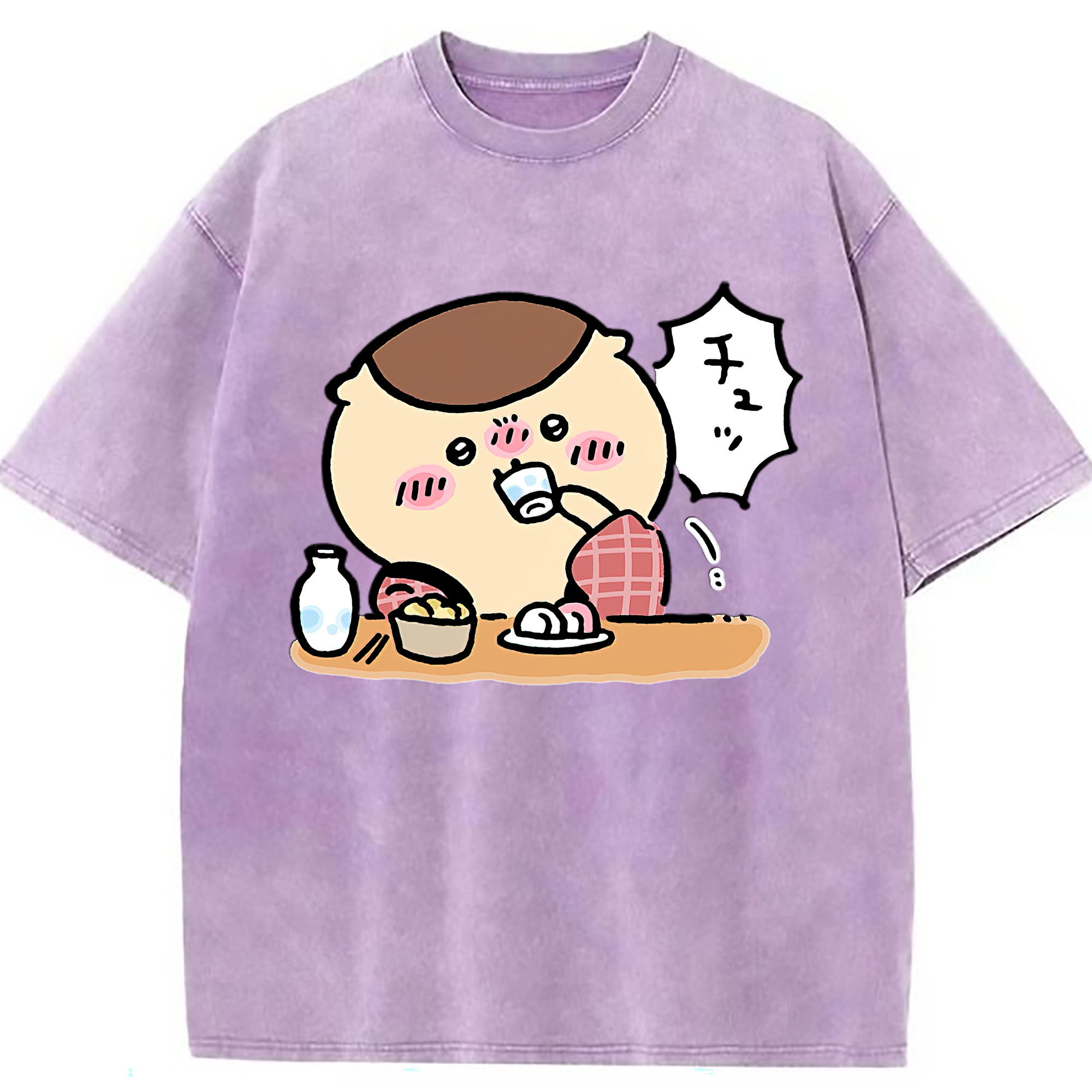 （画像用） ちいかわ くりまんじゅう Chii-kawa kuri manjū 綿100% ヴィンテージ風 半袖Tシャツ（フロントプリント）