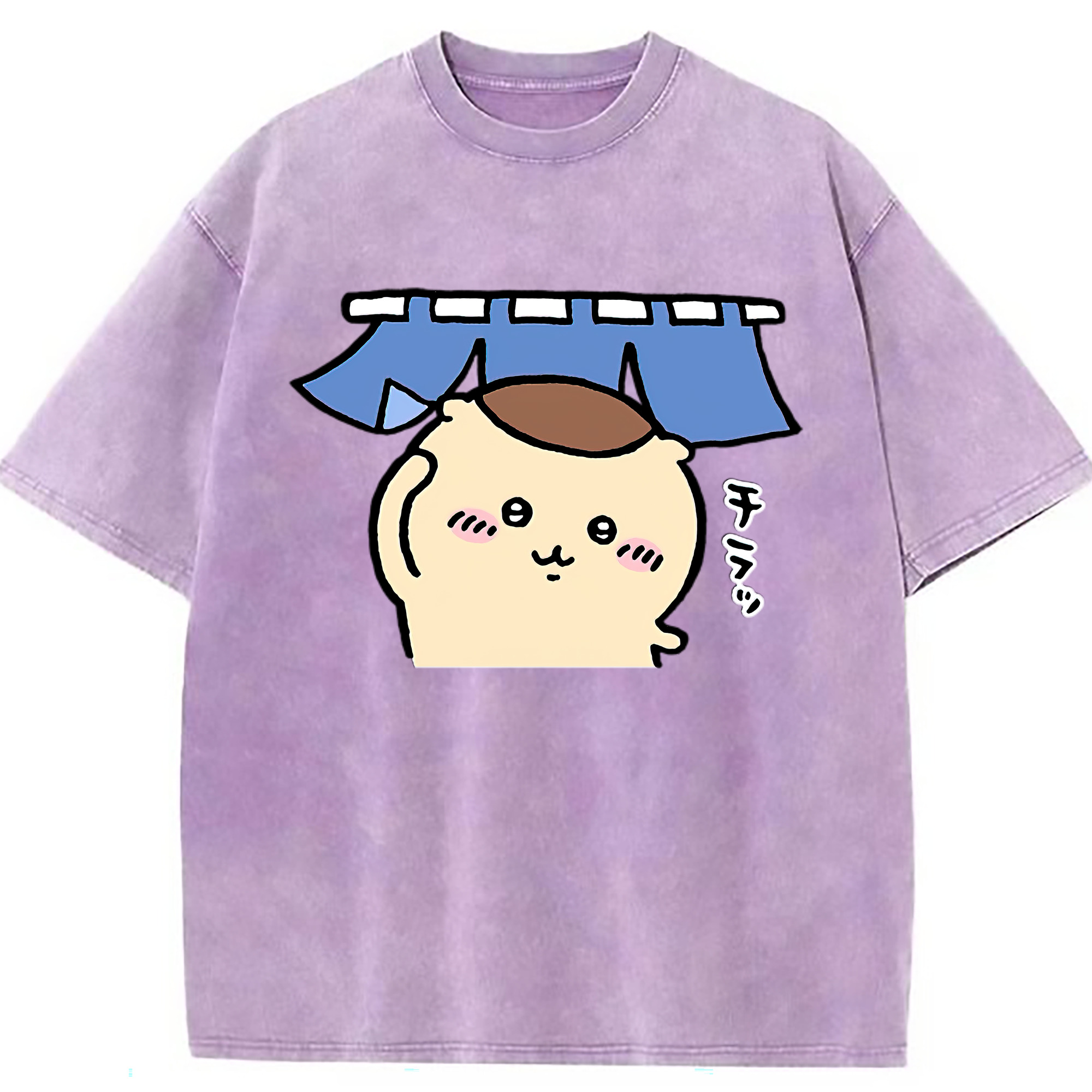 （画像用） ちいかわ くりまんじゅう Chii-kawa kuri manjū 綿100% ヴィンテージ風 半袖Tシャツ（フロントプリント）