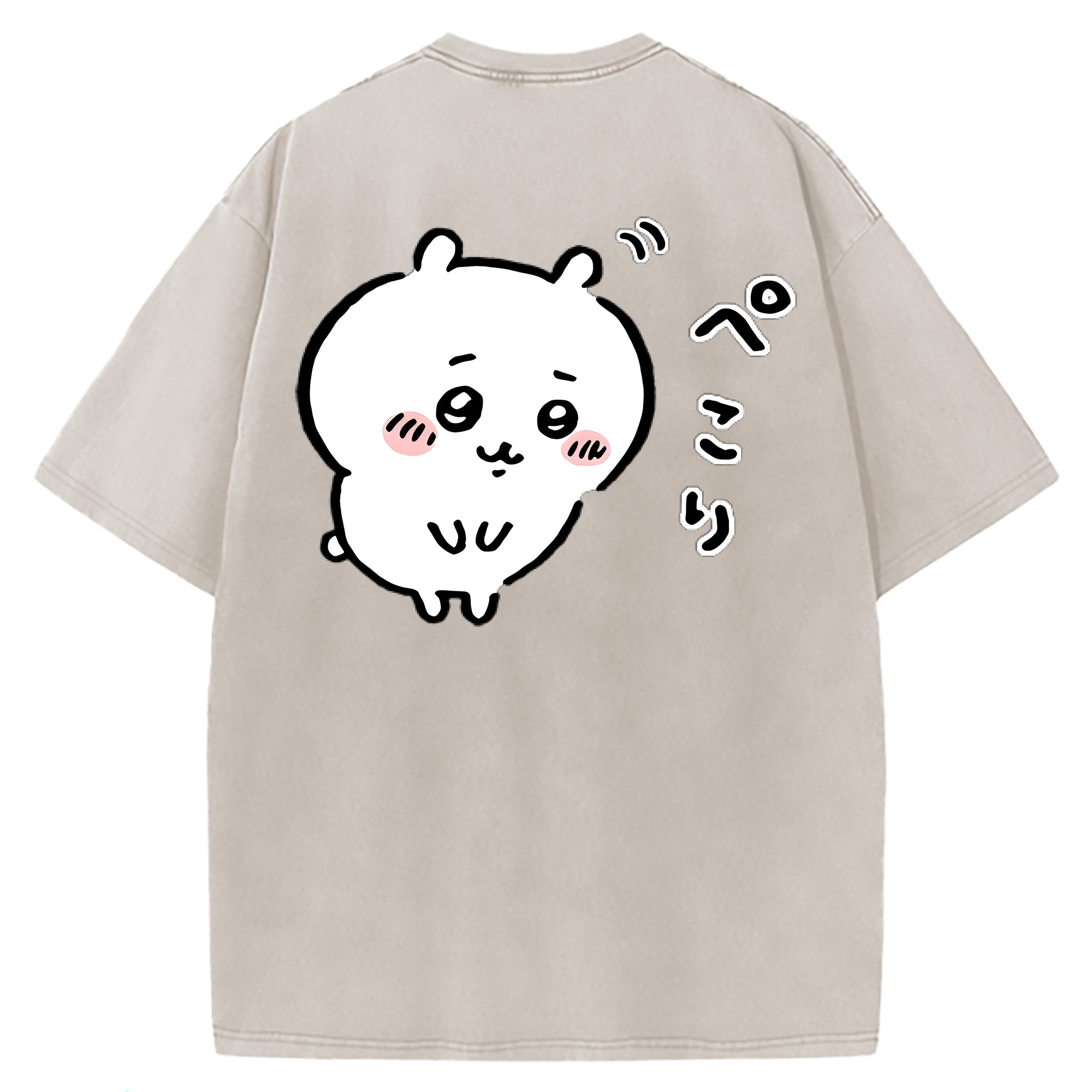 （画像用） ちいかわ ちいかわ Chii-kawa chiikawa 綿100% ヴィンテージ風 半袖Tシャツ（背面プリント）