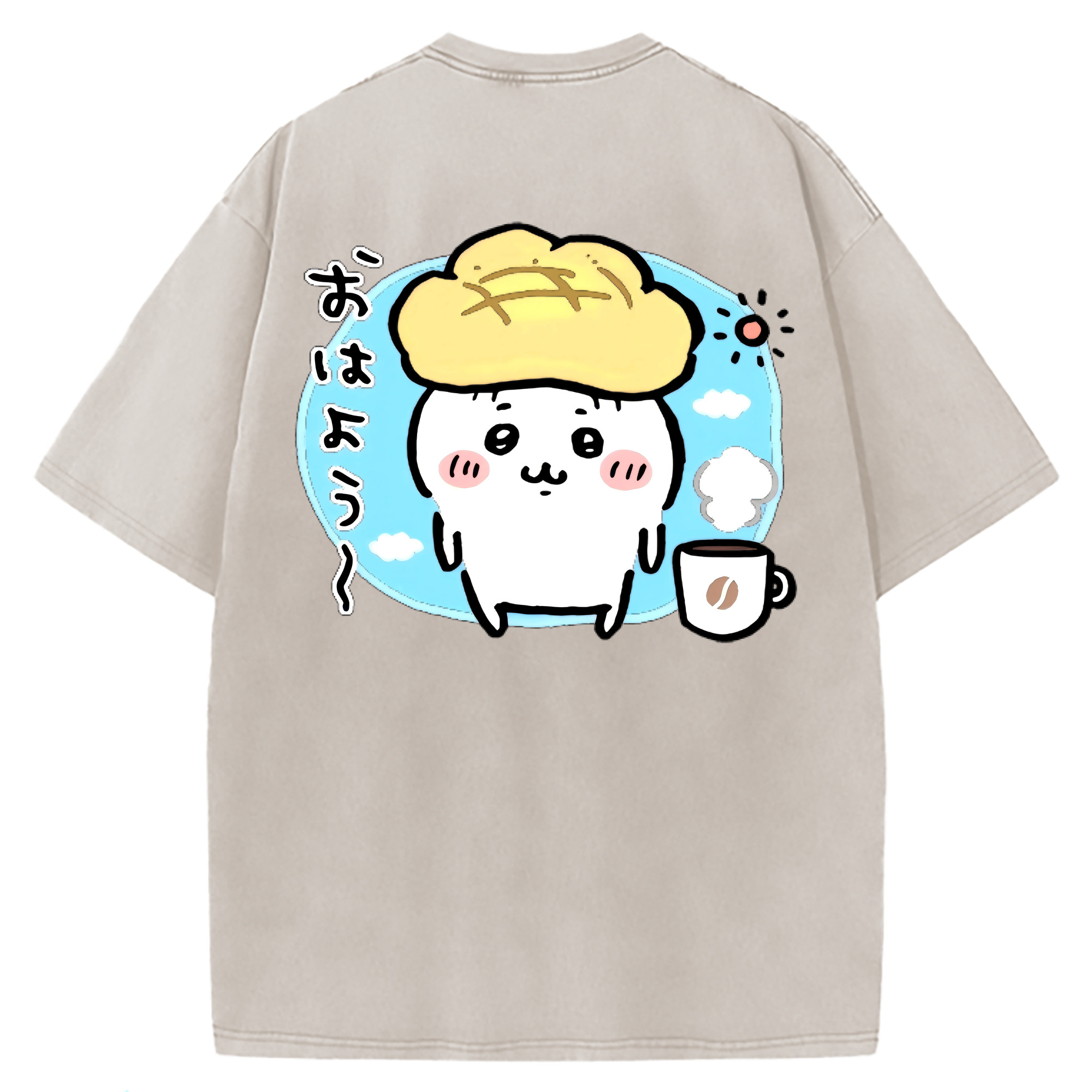 （画像用） ちいかわ ちいかわ Chii-kawa chiikawa 綿100% ヴィンテージ風 半袖Tシャツ（背面プリント）