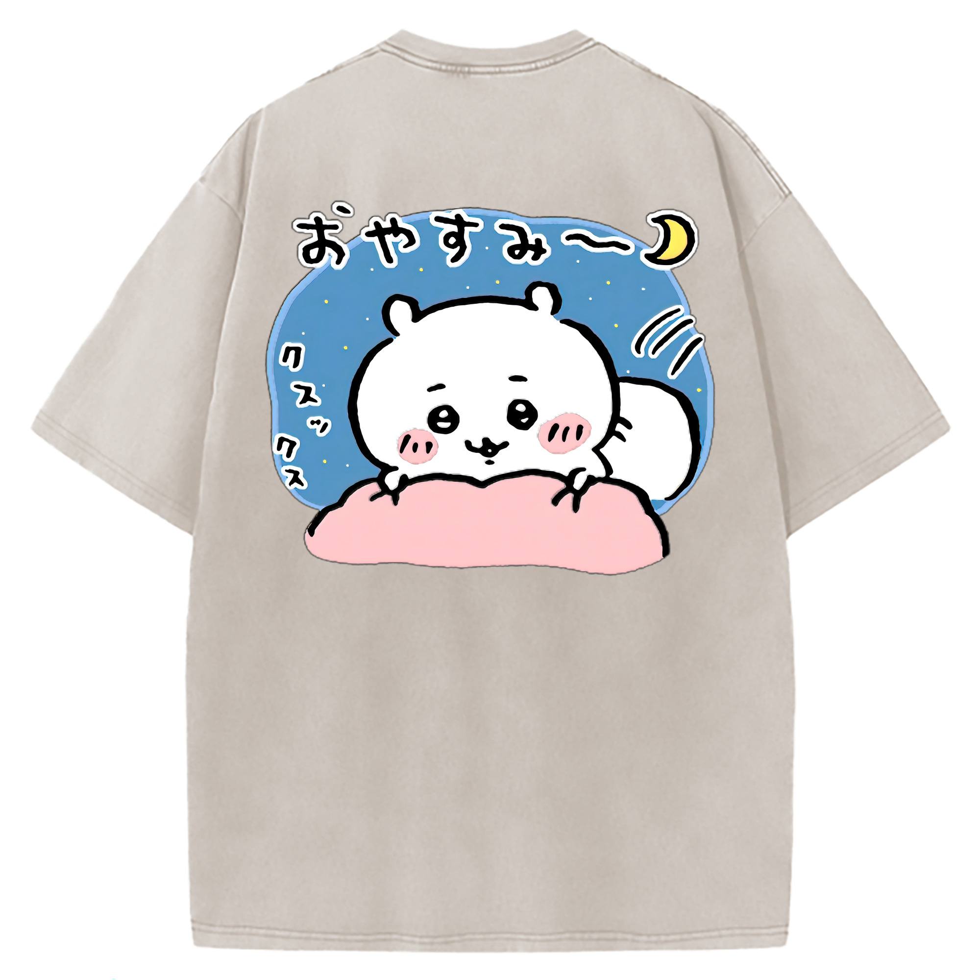 （画像用） ちいかわ ちいかわ Chii-kawa chiikawa 綿100% ヴィンテージ風 半袖Tシャツ（背面プリント）