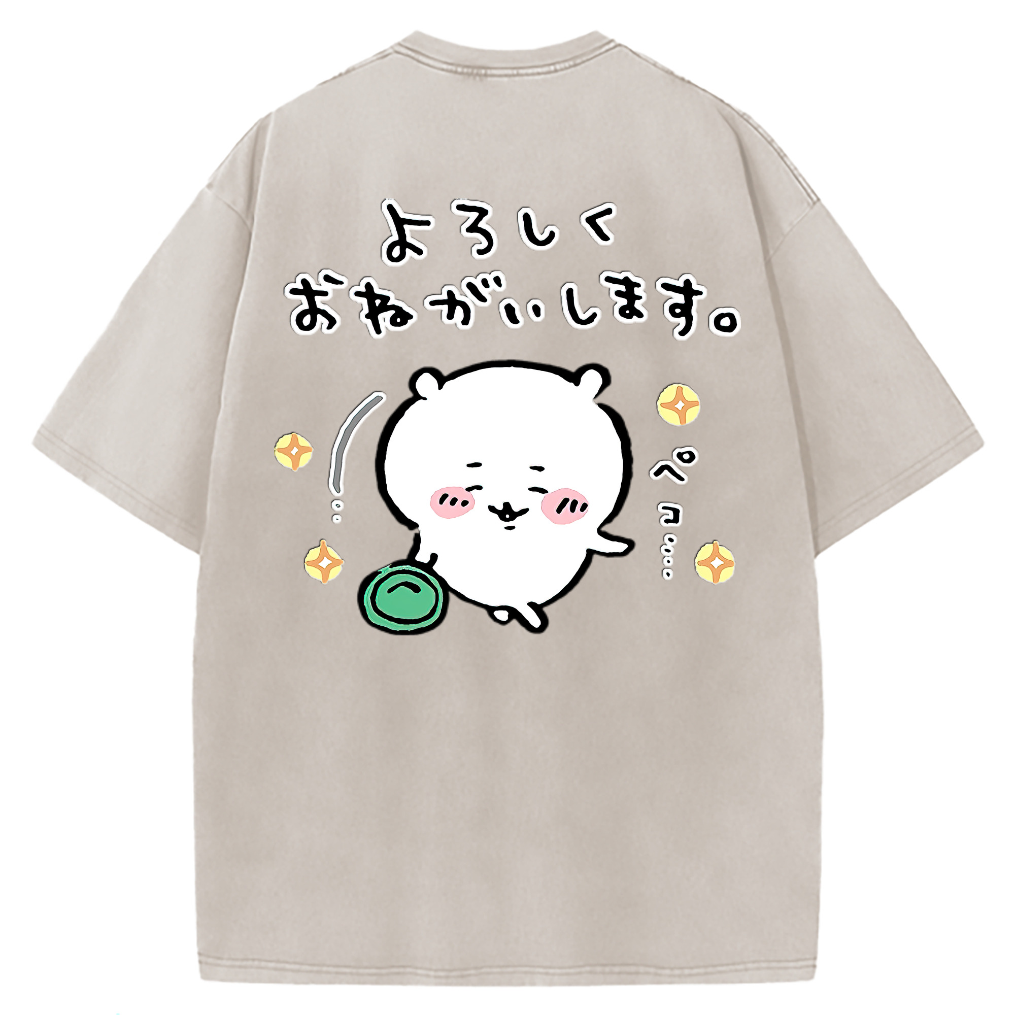 （画像用） ちいかわ ちいかわ Chii-kawa chiikawa 綿100% ヴィンテージ風 半袖Tシャツ（背面プリント）