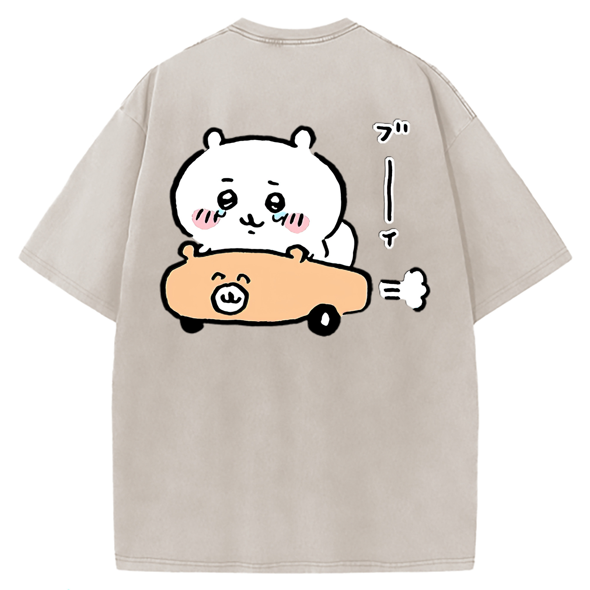 （画像用） ちいかわ ちいかわ Chii-kawa chiikawa 綿100% ヴィンテージ風 半袖Tシャツ（背面プリント）