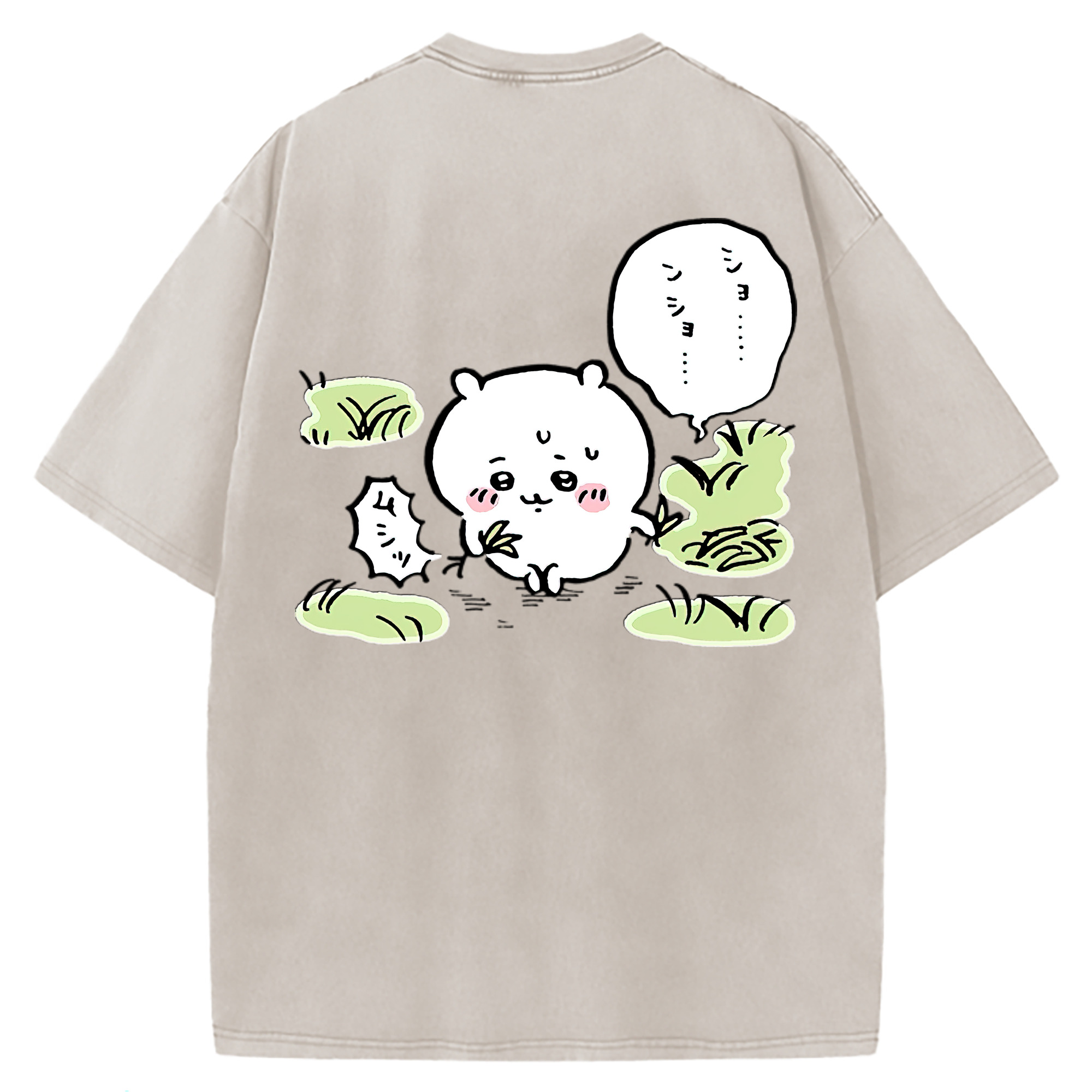 （画像用） ちいかわ ちいかわ Chii-kawa chiikawa 綿100% ヴィンテージ風 半袖Tシャツ（背面プリント）