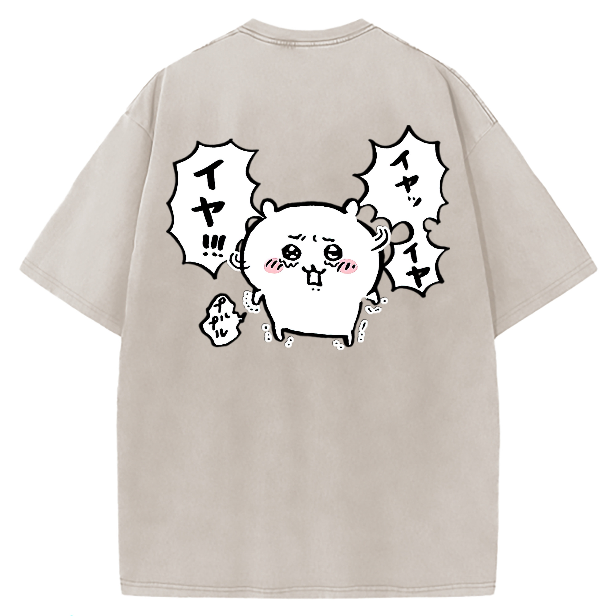 （画像用） ちいかわ ちいかわ Chii-kawa chiikawa 綿100% ヴィンテージ風 半袖Tシャツ（背面プリント）