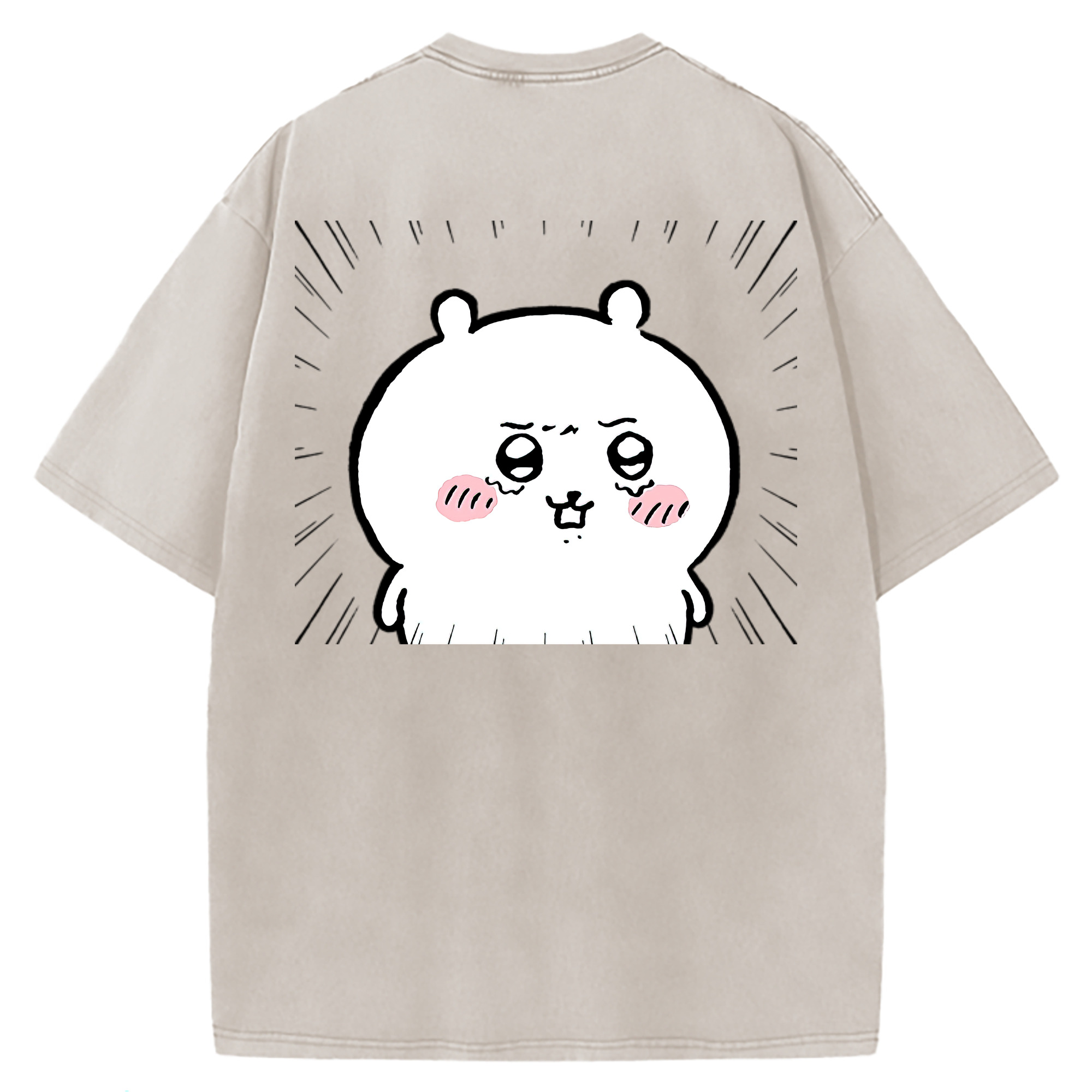 （画像用） ちいかわ ちいかわ Chii-kawa chiikawa 綿100% ヴィンテージ風 半袖Tシャツ（背面プリント）
