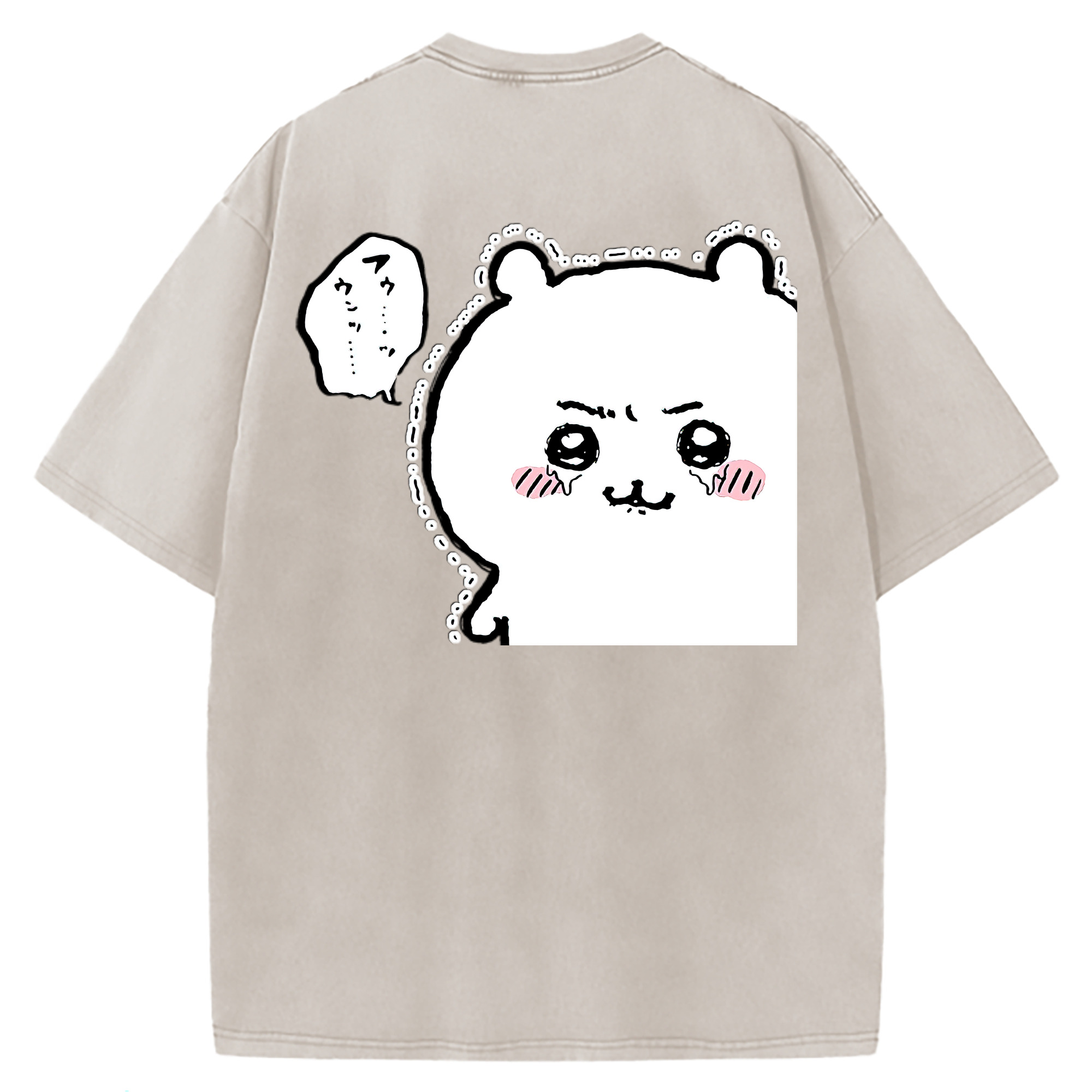 （画像用） ちいかわ ちいかわ Chii-kawa chiikawa 綿100% ヴィンテージ風 半袖Tシャツ（背面プリント）
