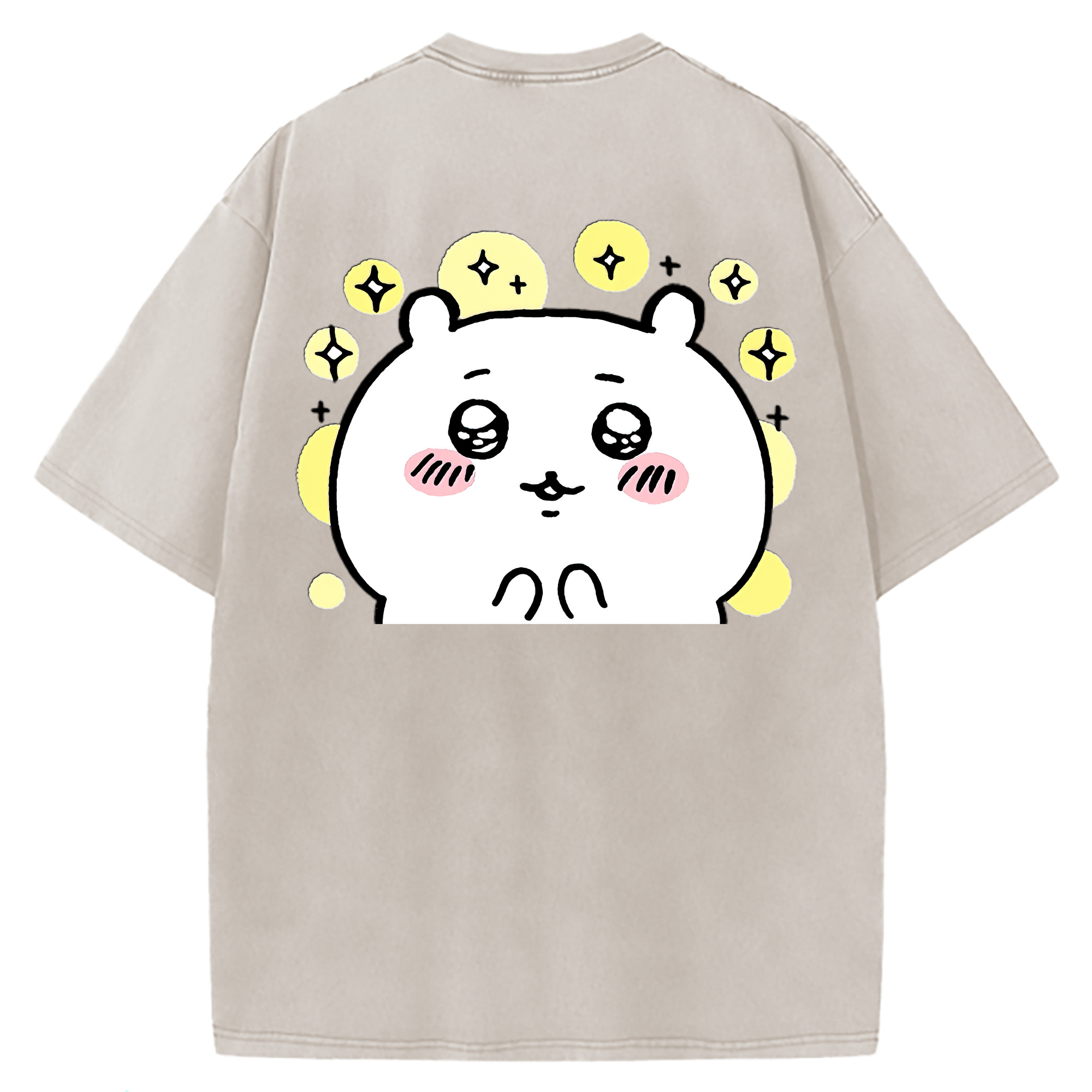 （画像用） ちいかわ ちいかわ Chii-kawa chiikawa 綿100% ヴィンテージ風 半袖Tシャツ（背面プリント）