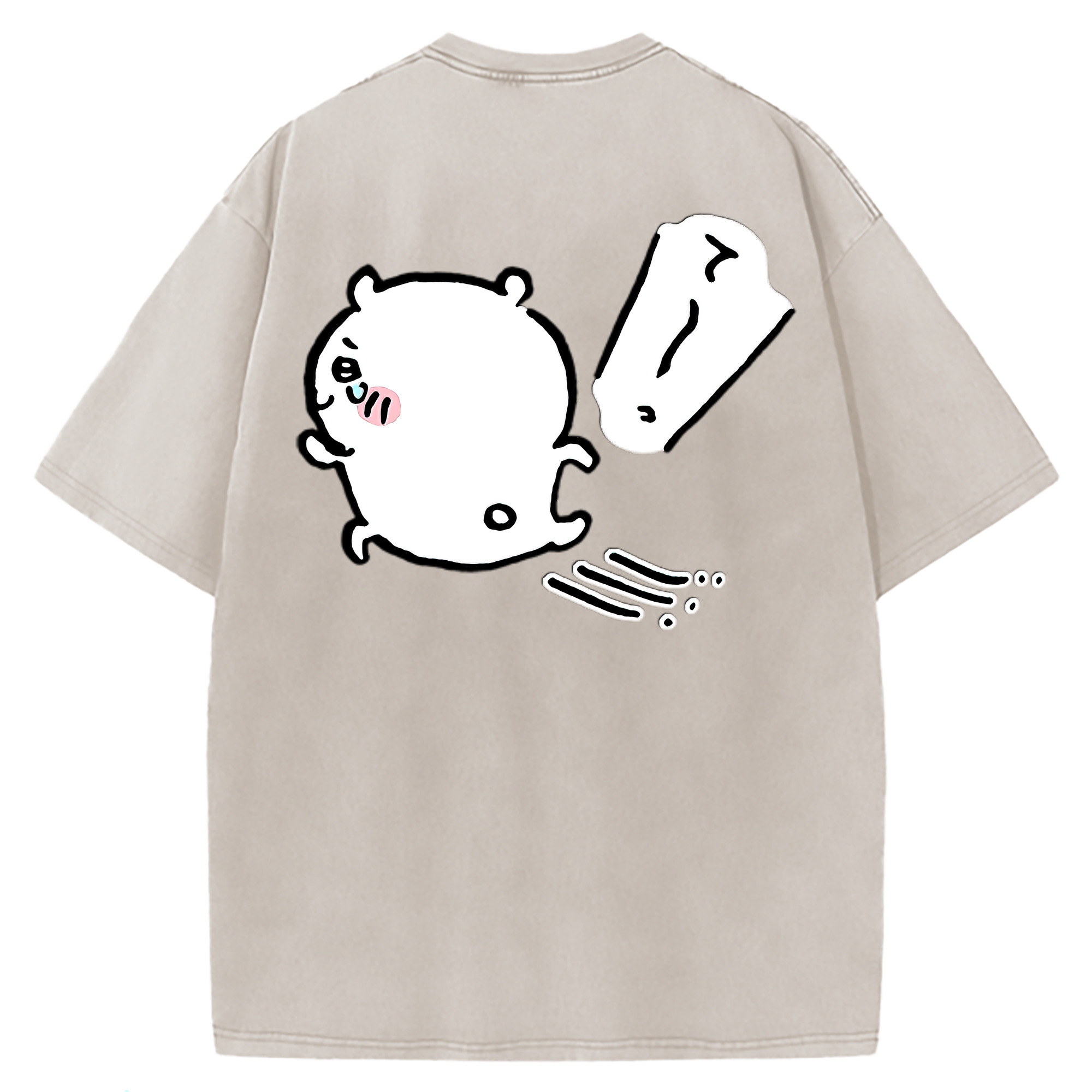 （画像用） ちいかわ ちいかわ Chii-kawa chiikawa 綿100% ヴィンテージ風 半袖Tシャツ（背面プリント）