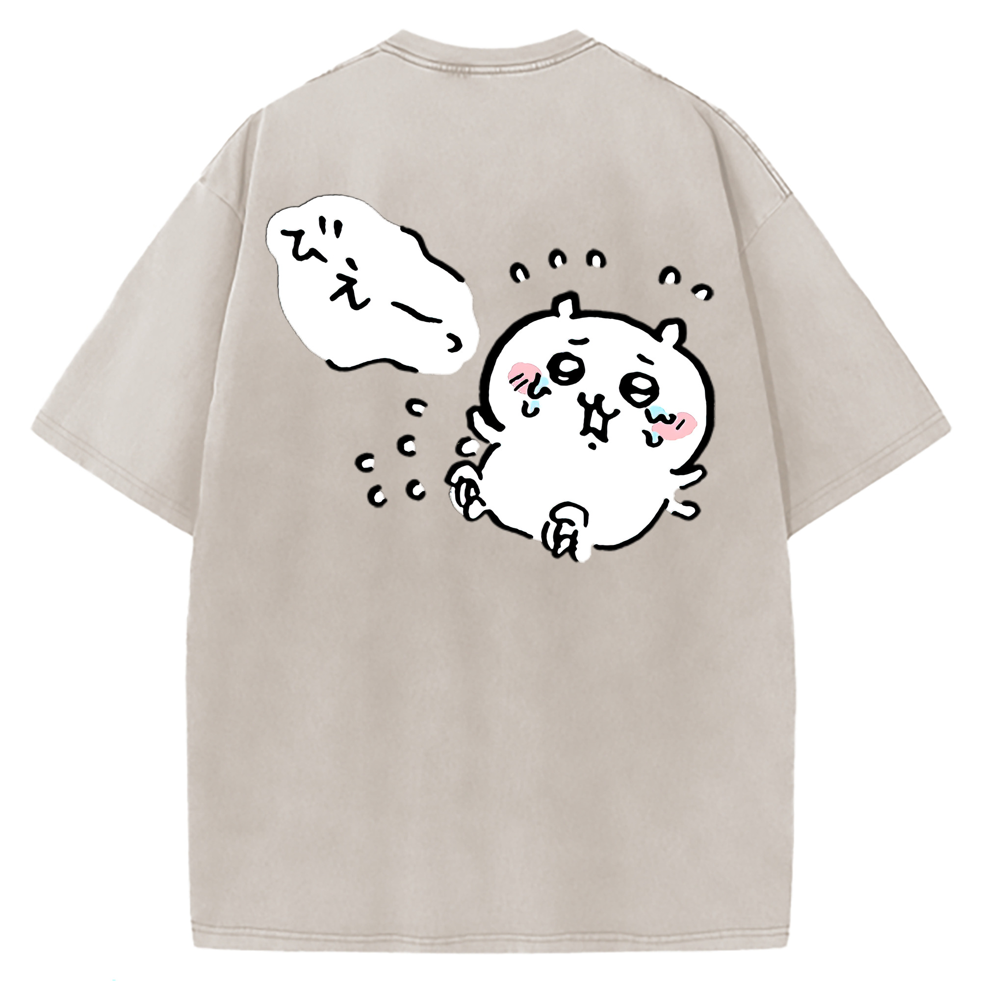 （画像用） ちいかわ ちいかわ Chii-kawa chiikawa 綿100% ヴィンテージ風 半袖Tシャツ（背面プリント）