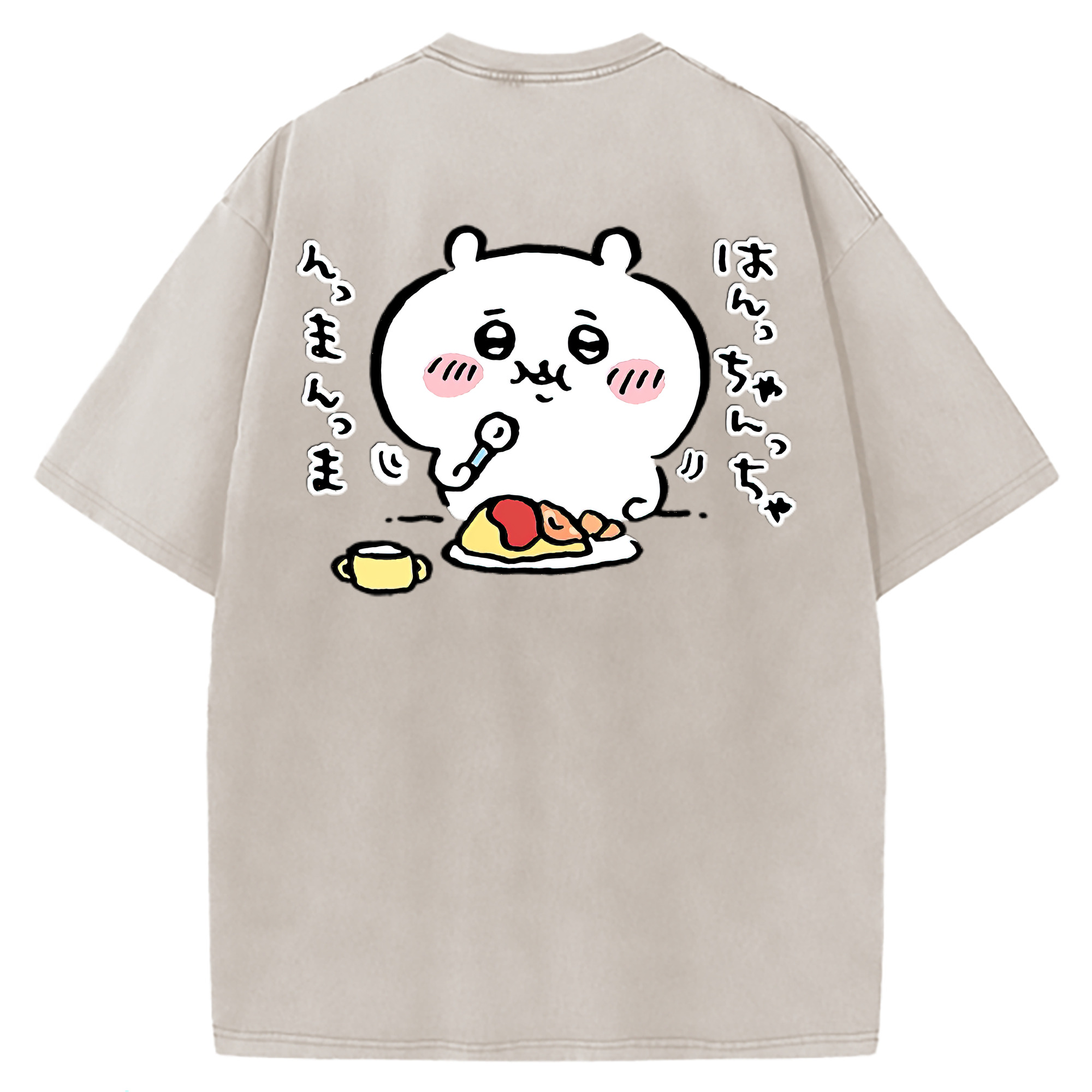 （画像用） ちいかわ ちいかわ Chii-kawa chiikawa 綿100% ヴィンテージ風 半袖Tシャツ（背面プリント）