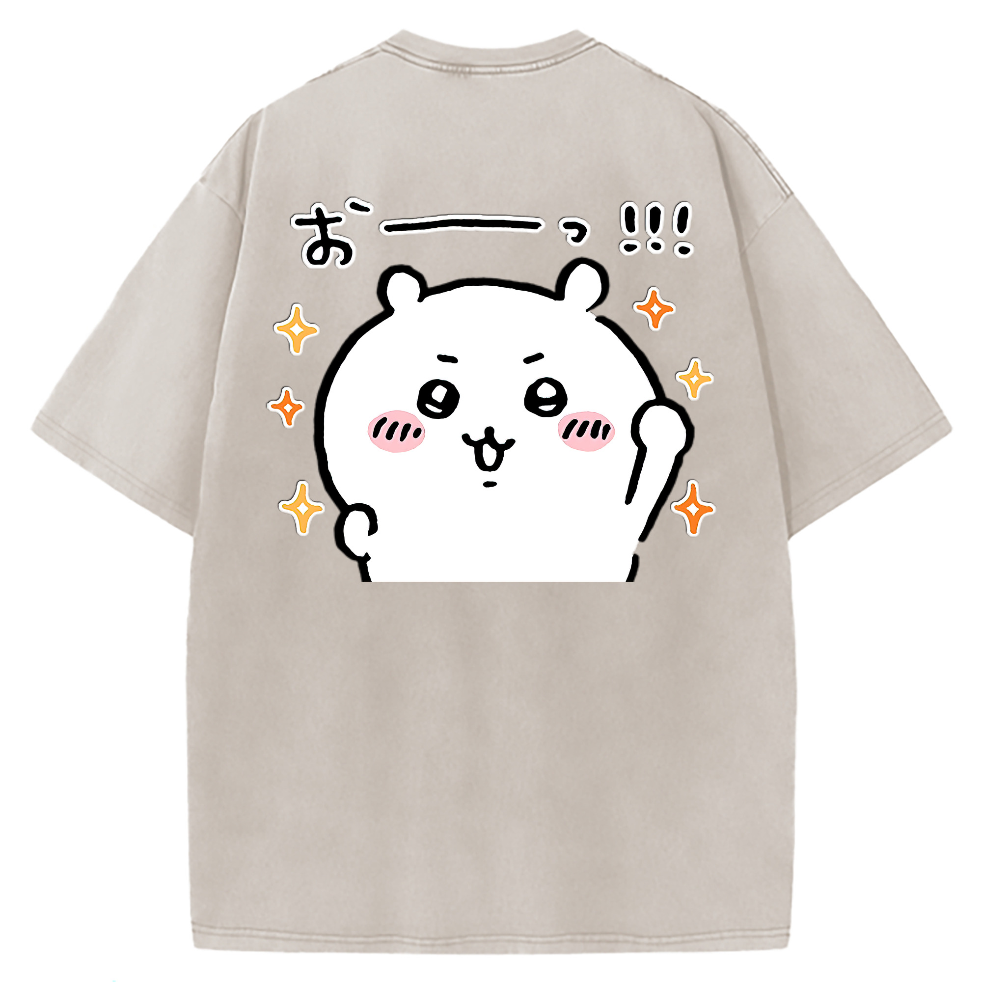 （画像用） ちいかわ ちいかわ Chii-kawa chiikawa 綿100% ヴィンテージ風 半袖Tシャツ（背面プリント）