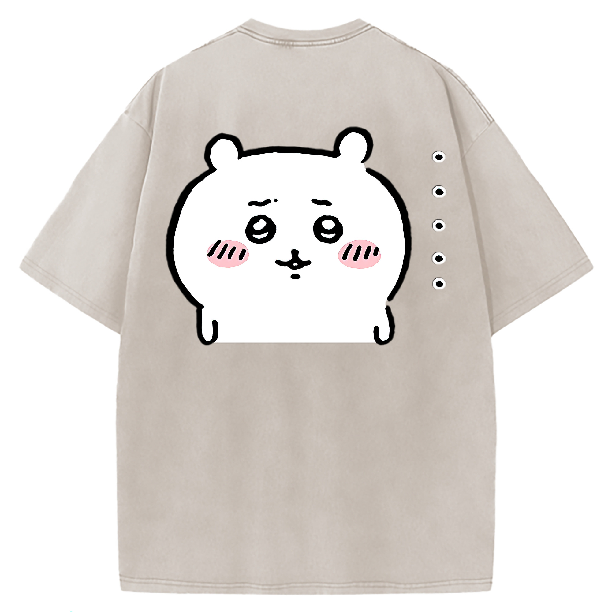 （画像用） ちいかわ ちいかわ Chii-kawa chiikawa 綿100% ヴィンテージ風 半袖Tシャツ（背面プリント）