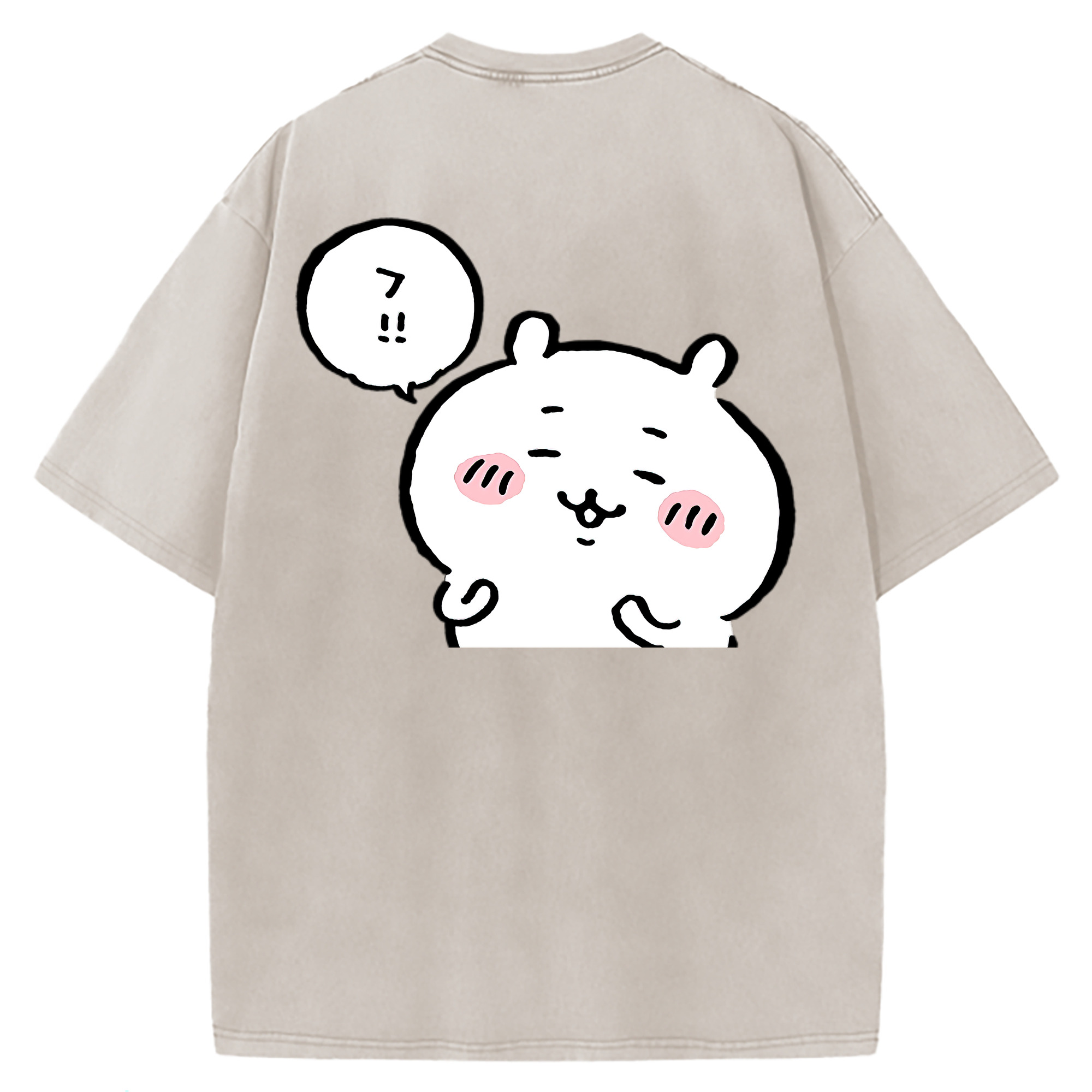 （画像用） ちいかわ ちいかわ Chii-kawa chiikawa 綿100% ヴィンテージ風 半袖Tシャツ（背面プリント）
