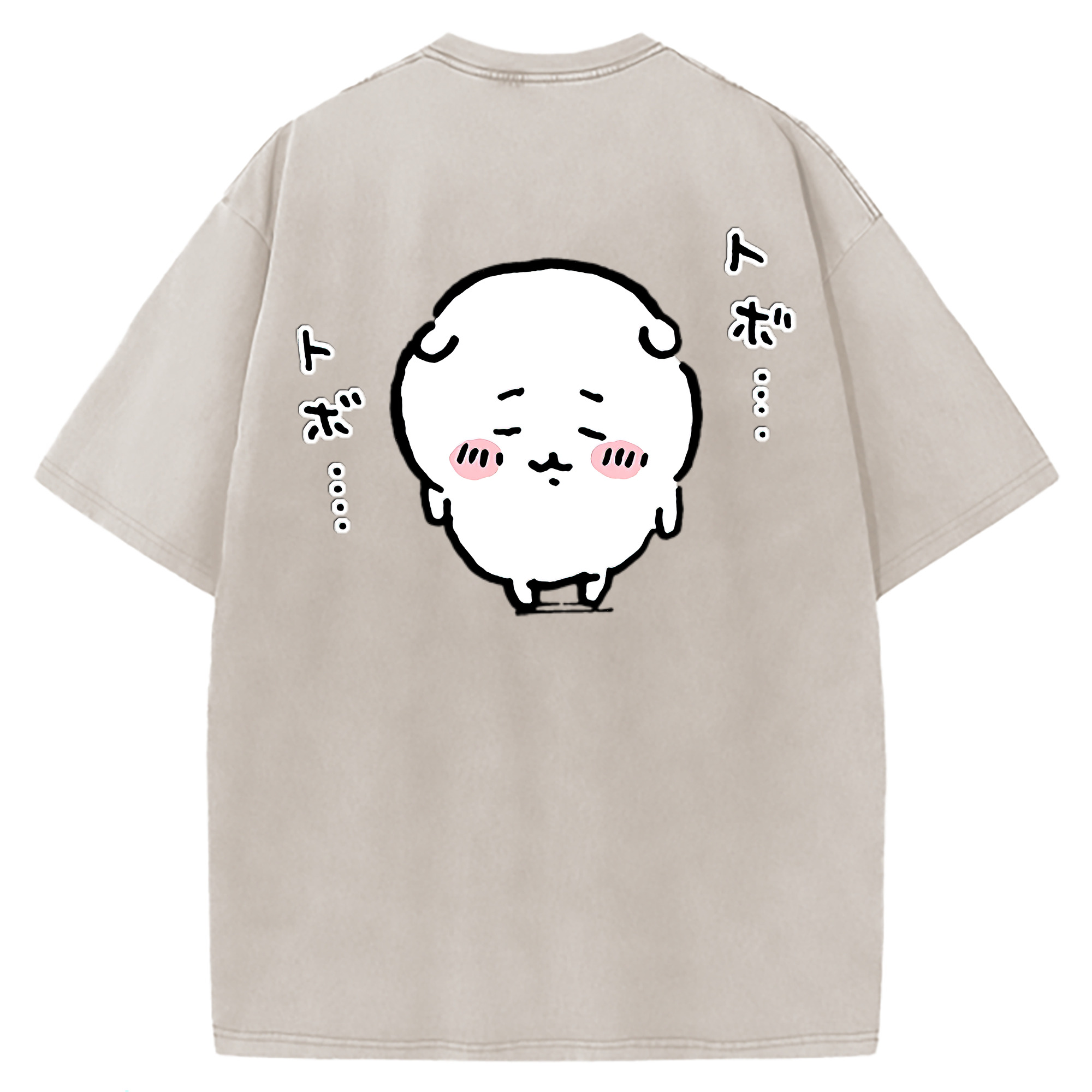 （画像用） ちいかわ ちいかわ Chii-kawa chiikawa 綿100% ヴィンテージ風 半袖Tシャツ（背面プリント）