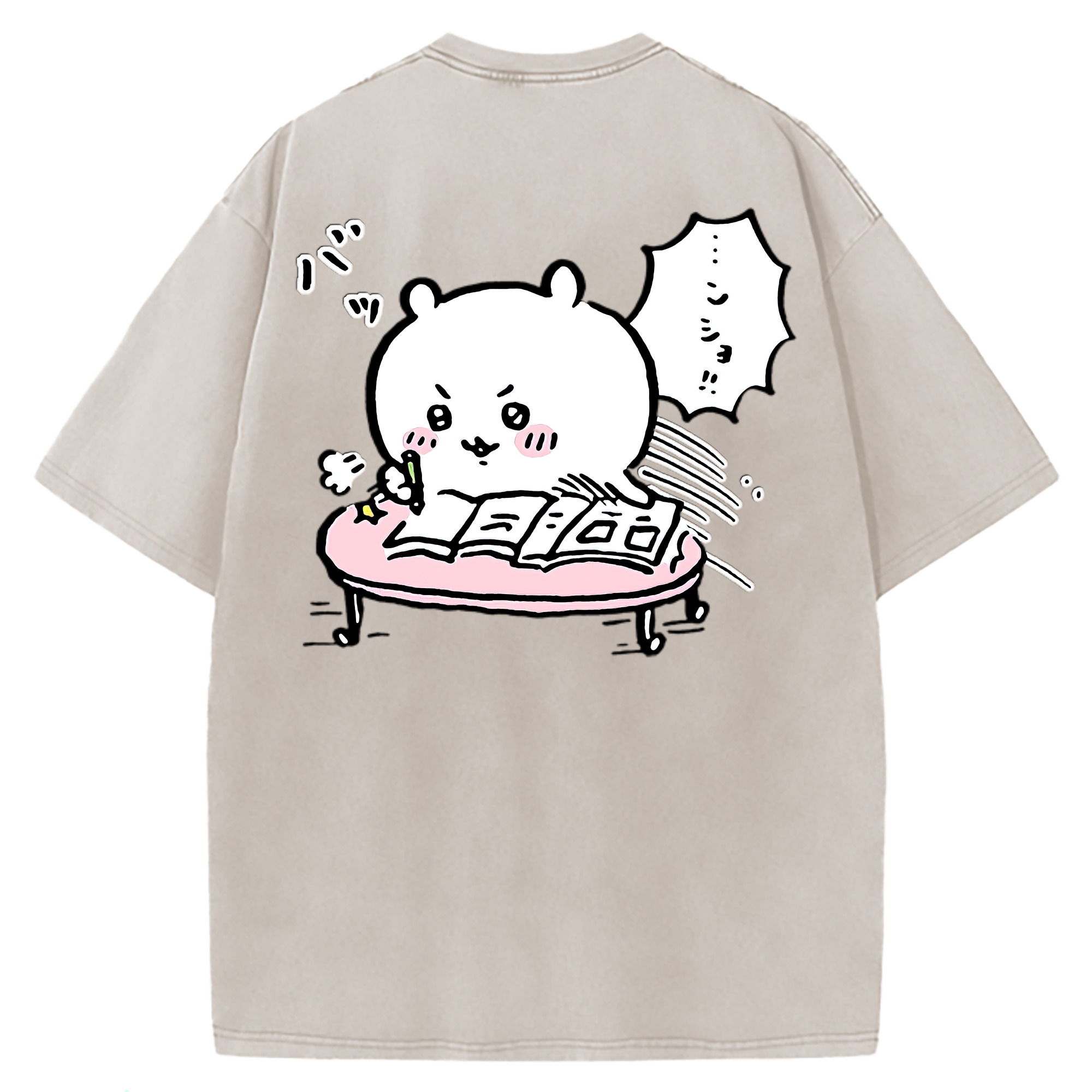 （画像用） ちいかわ ちいかわ Chii-kawa chiikawa 綿100% ヴィンテージ風 半袖Tシャツ（背面プリント）