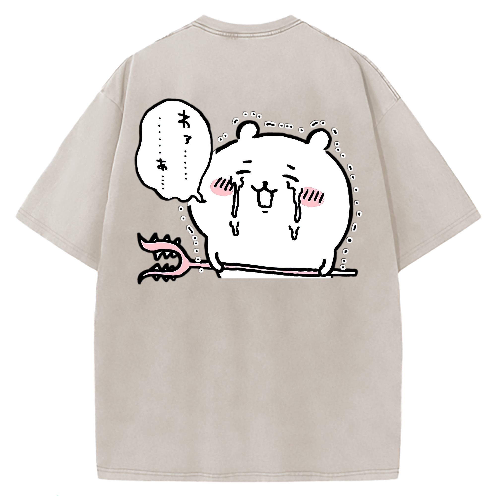 （画像用） ちいかわ ちいかわ Chii-kawa chiikawa 綿100% ヴィンテージ風 半袖Tシャツ（背面プリント）